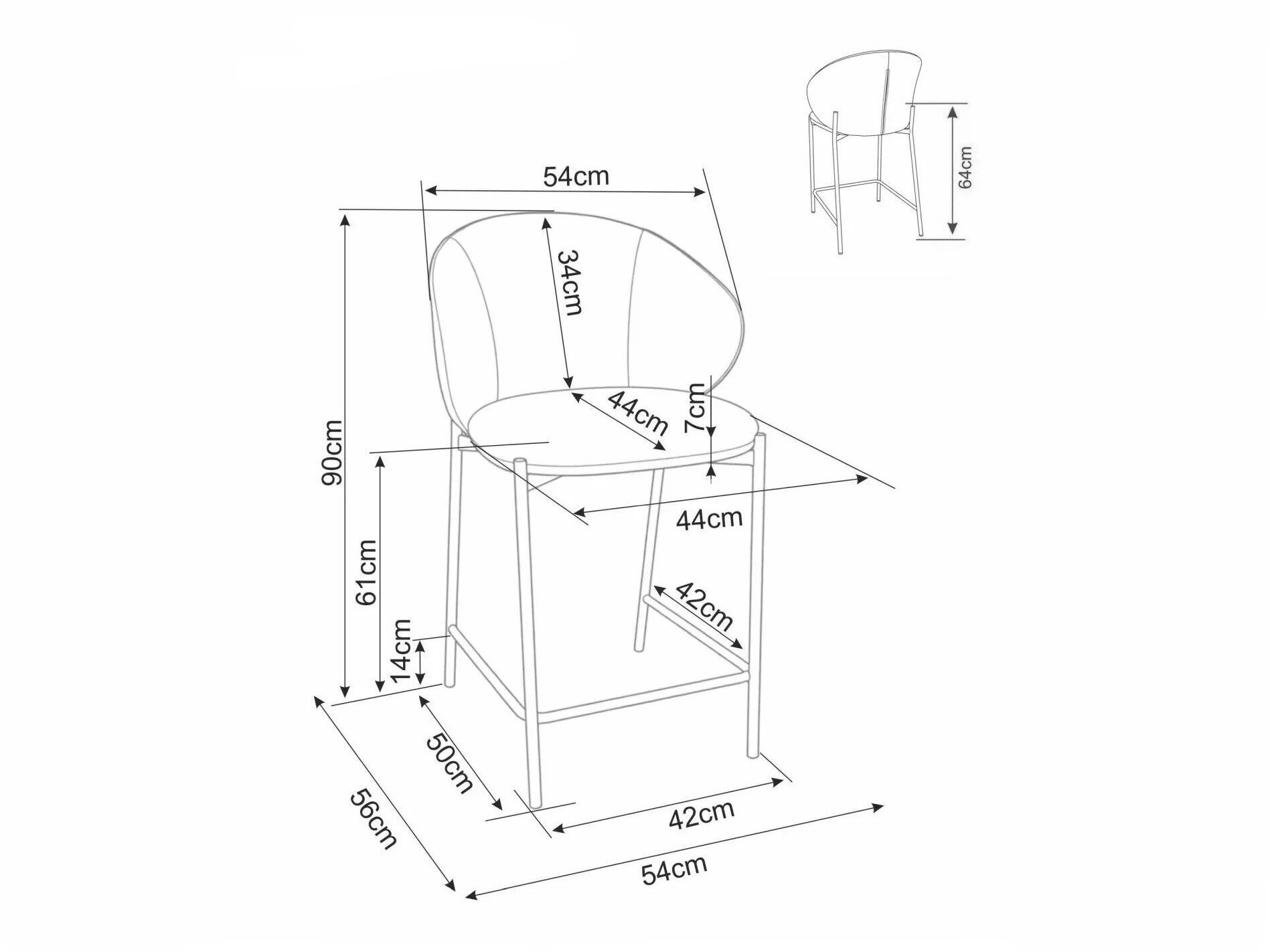 Counterstol Detroit 947 (Lys beige + Sort)