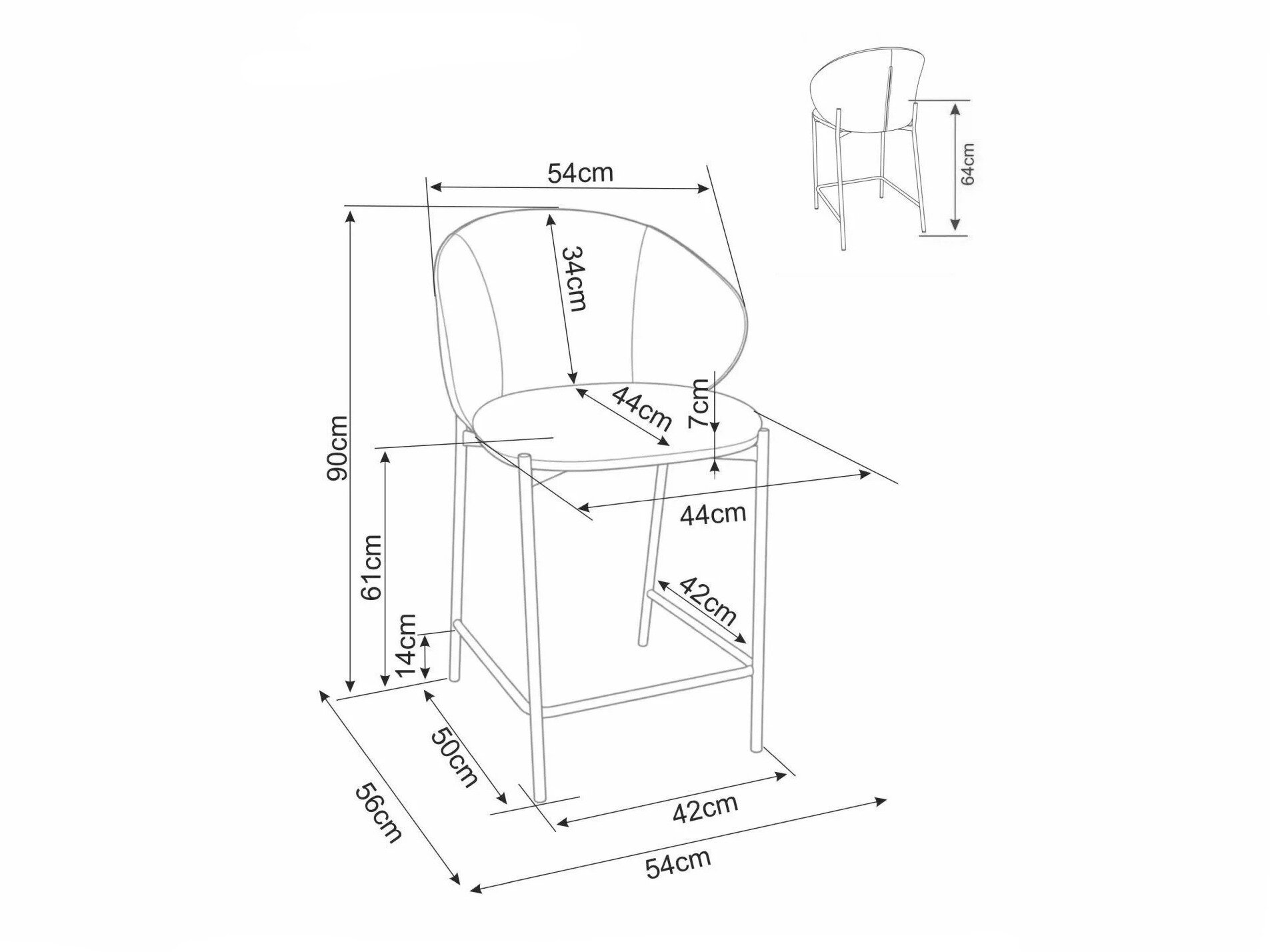 Counterstol Detroit 947 (Lysebrun + Kashmir)