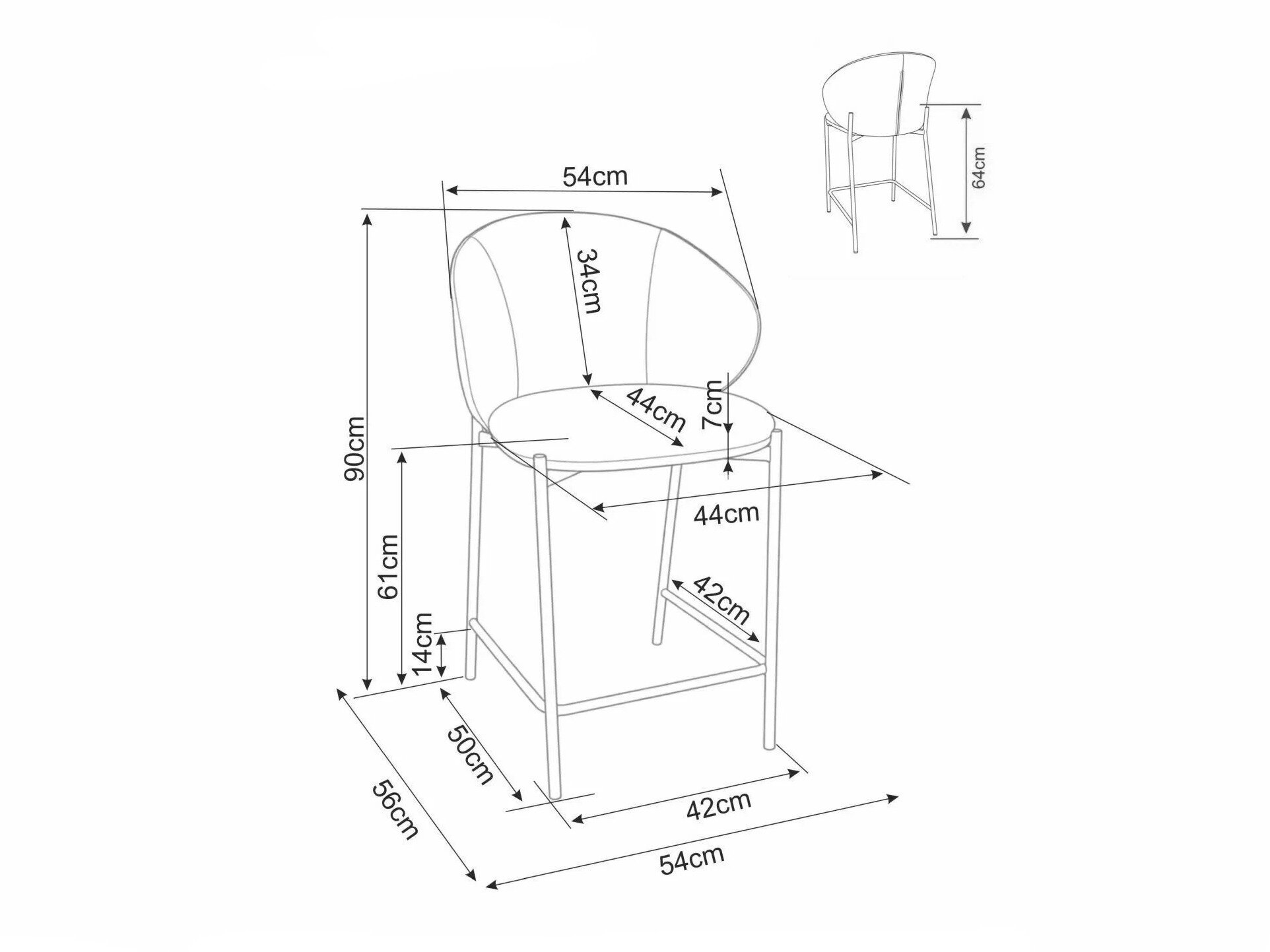Counterstol Detroit 947 (Lysebrun + Sort)