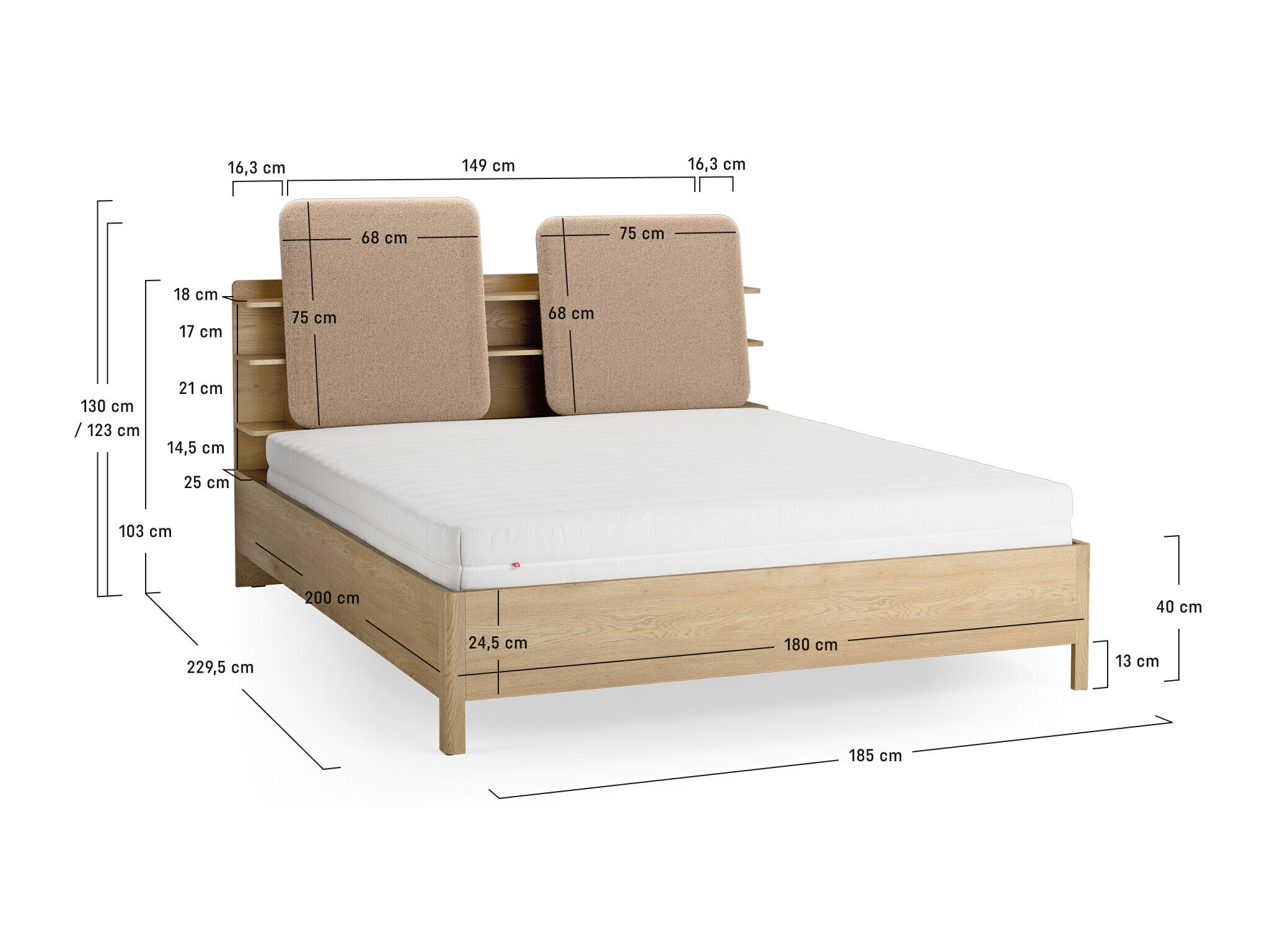 Postelja Ruvcamu 109 (Hrast + Taupe)