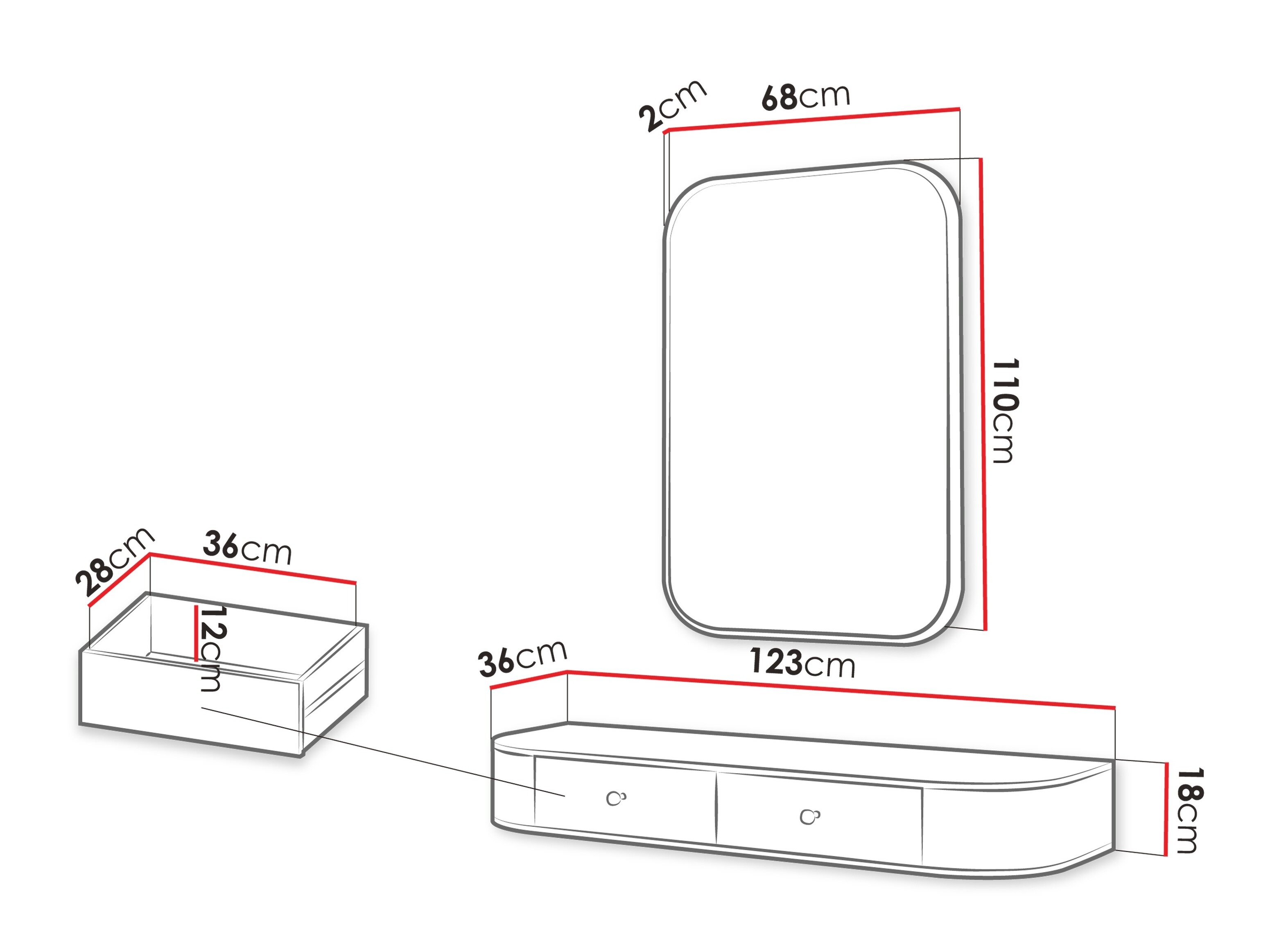 Sminkebord Comfivo Mirsoni 107