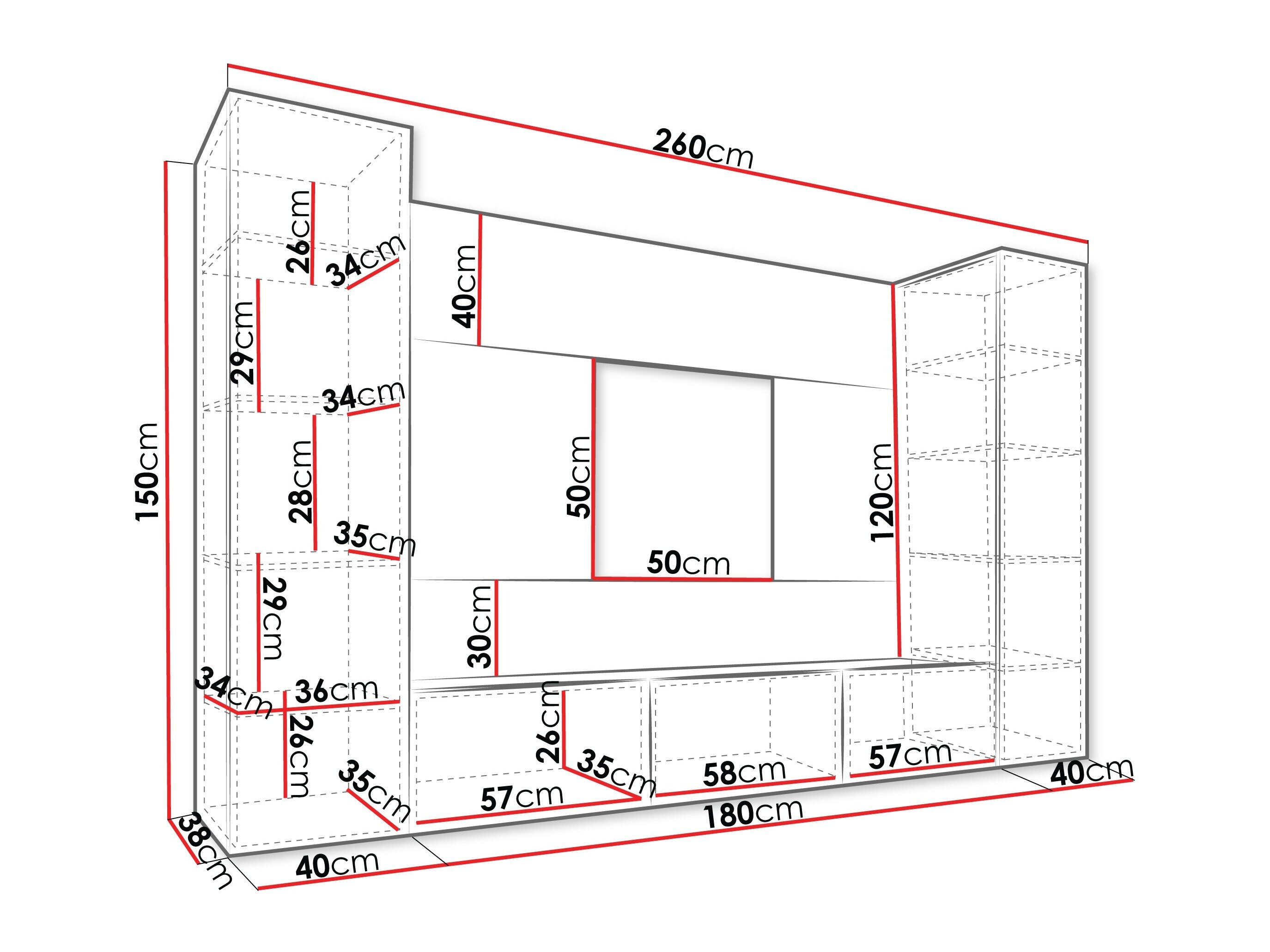 Stuemøbelsæt Comfivo Salix V (Valnød + Lys travertin)