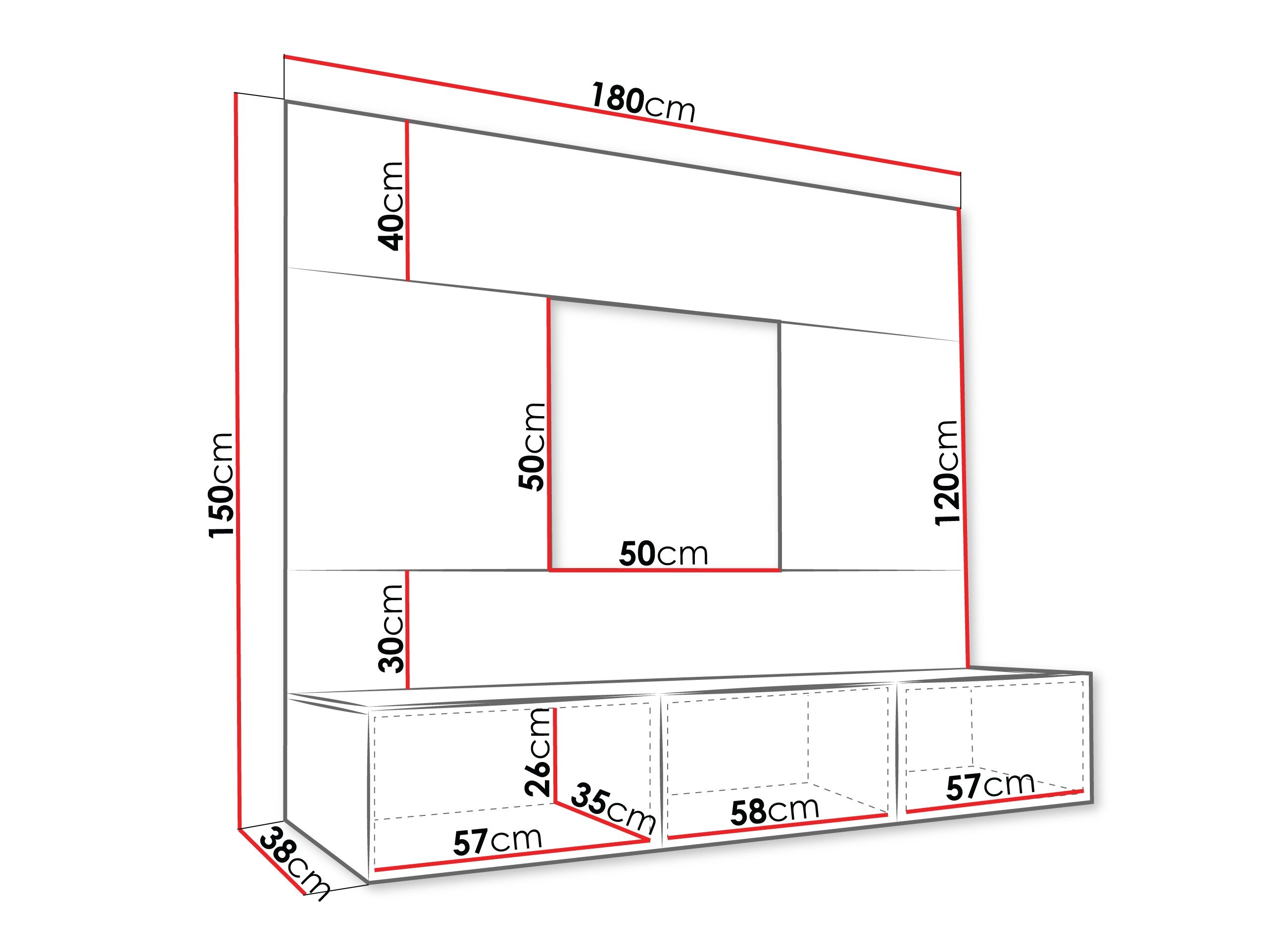 Stuemøbelsæt Comfivo Salix (Valnød + Lys travertin)