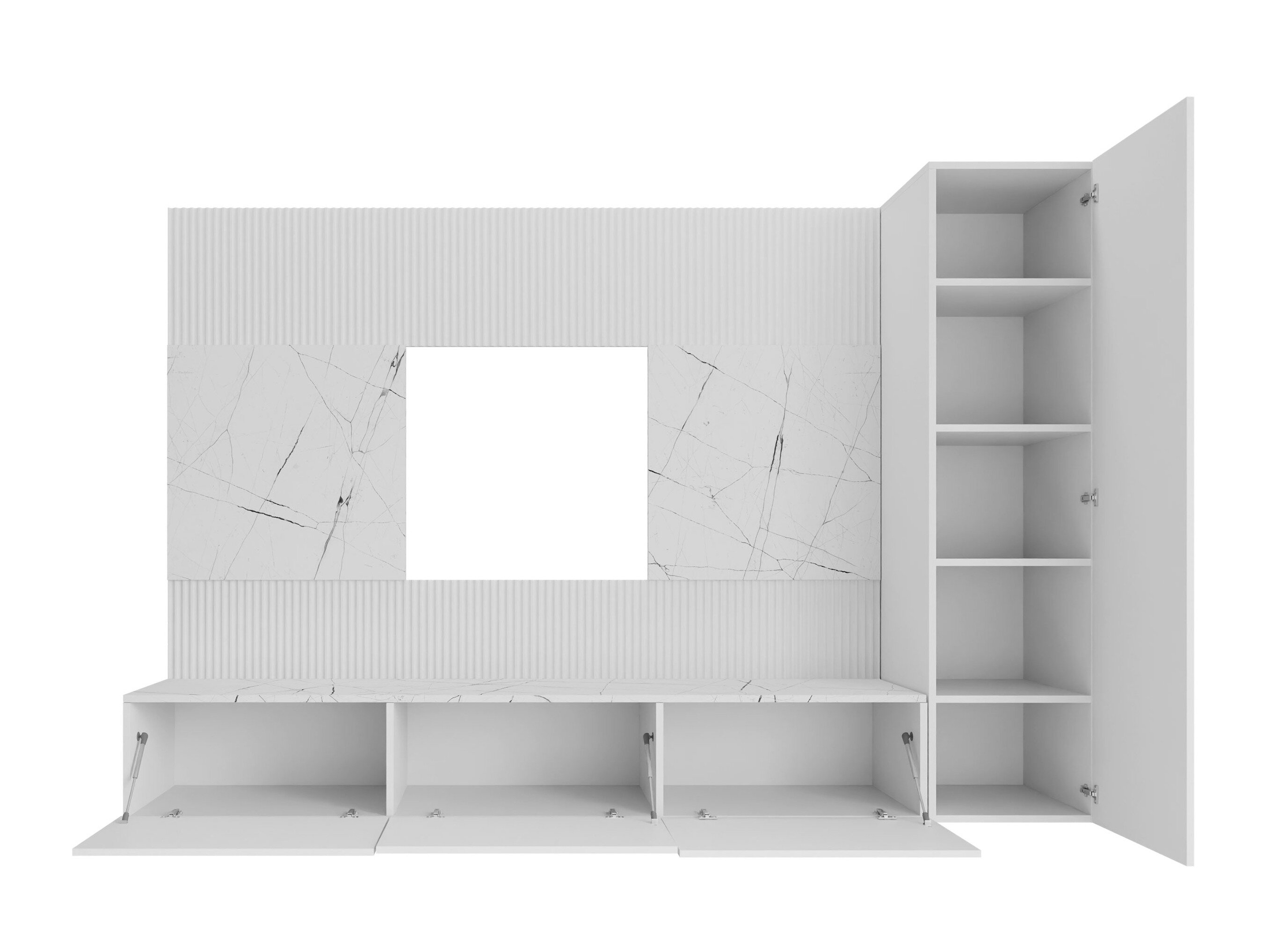 Stuemøbelsæt Comfivo Salix VI (Valnød + Lys travertin)