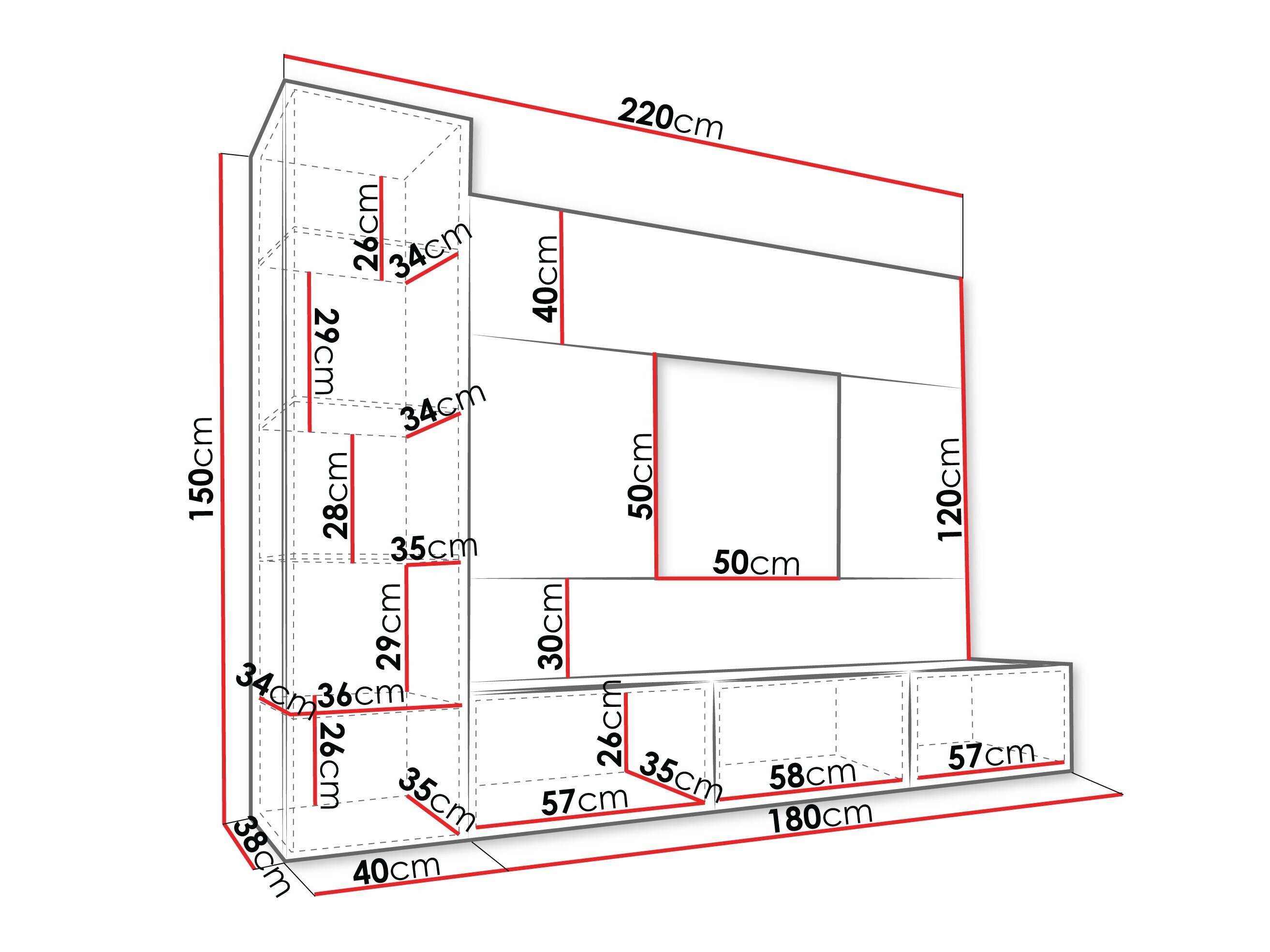 Stuemøbelsæt Comfivo Salix VI (Valnød + Lys travertin)
