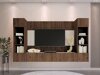 Woonkamerset Comfivo Salix I (Notenhout + Licht Travertine)