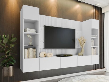 Woonkamerset Comfivo Salix I (Wit + Wit marmer)