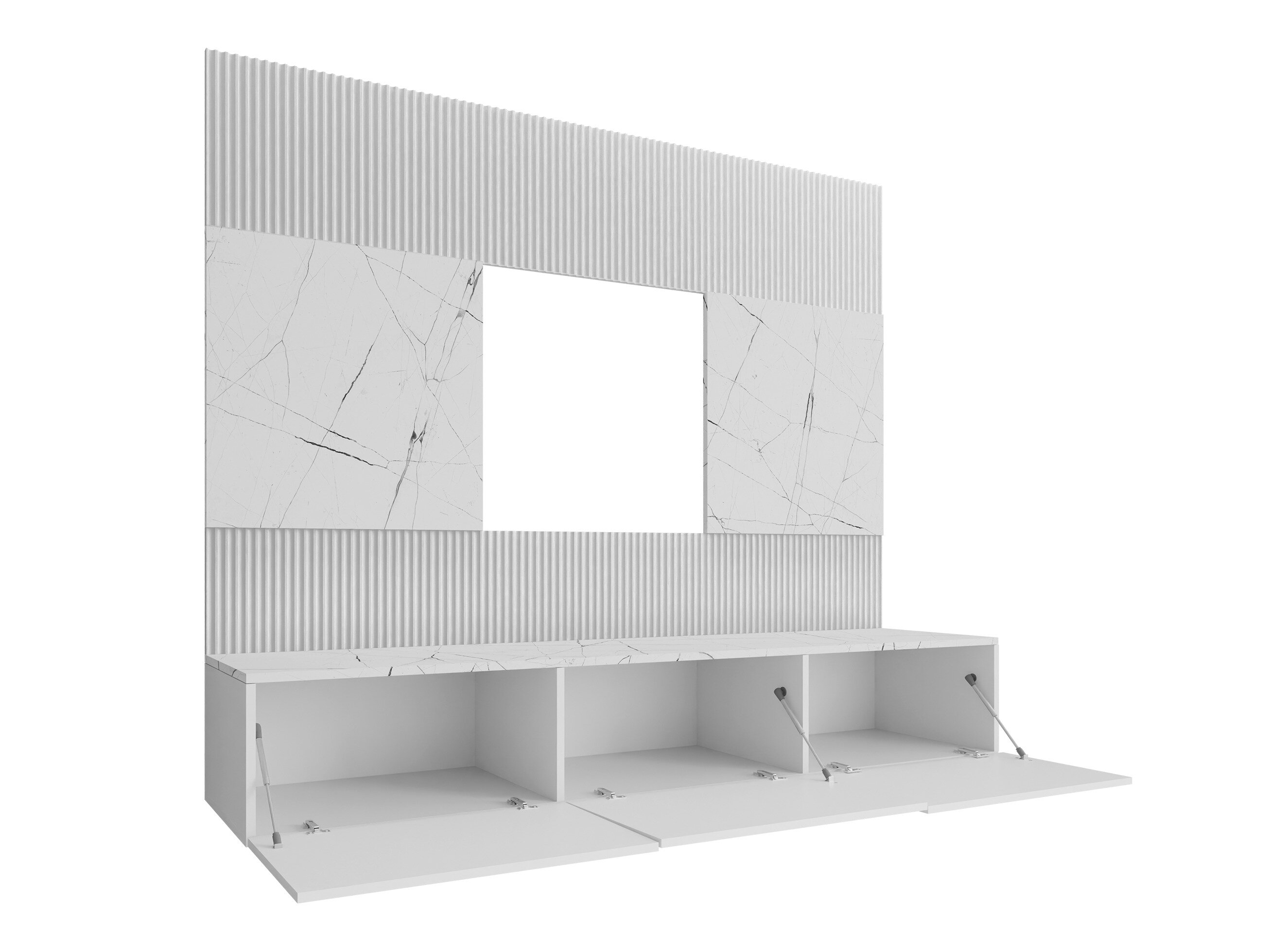 Woonkamerset Comfivo Salix II (Notenhout + Licht Travertine)