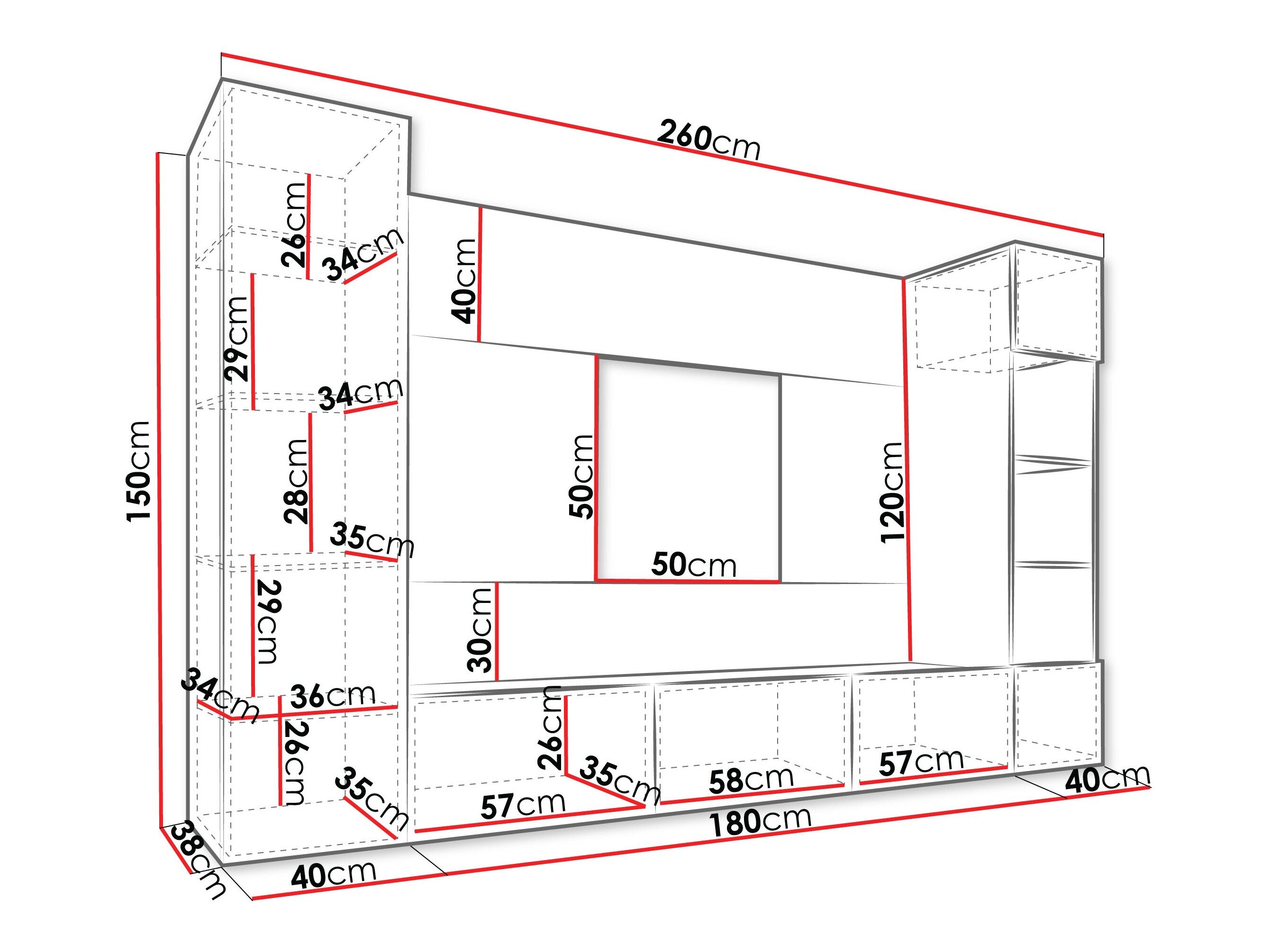 Woonkamerset Comfivo Salix IV (Wit + Wit marmer)