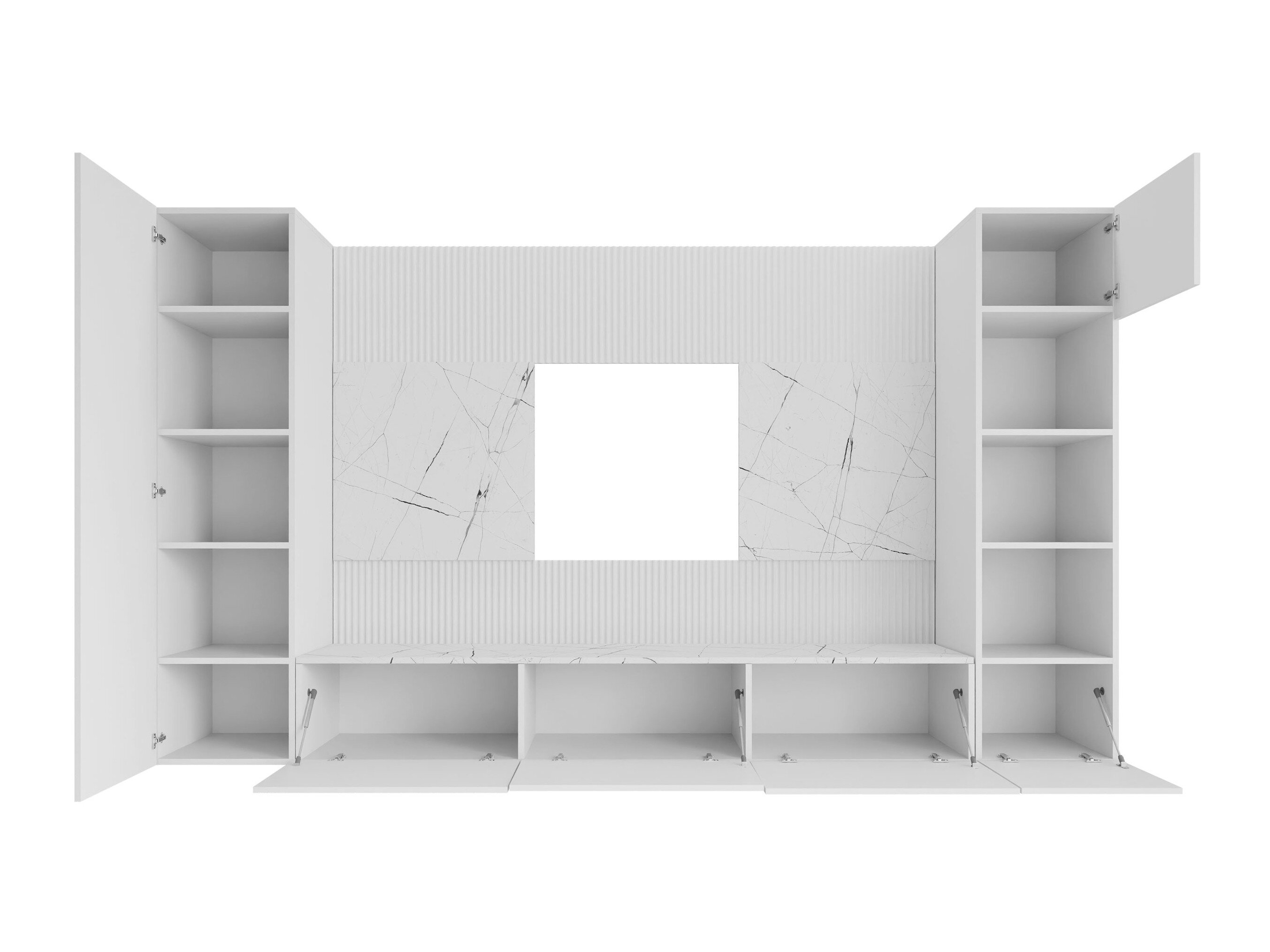 Woonkamerset Comfivo Salix IV (Zwart + Zwart marmer)