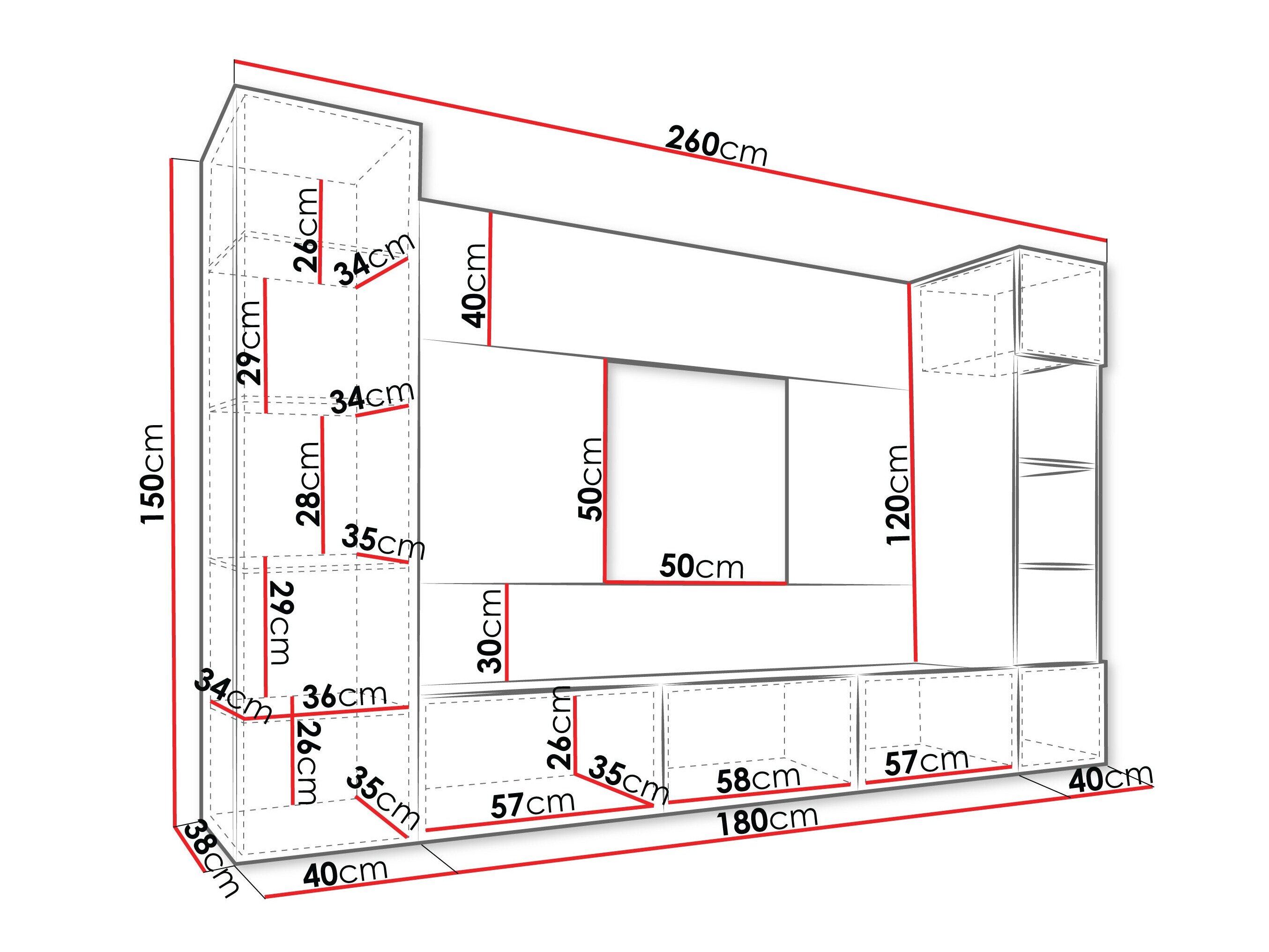Woonkamerset Comfivo Salix IV (Zwart + Zwart marmer)