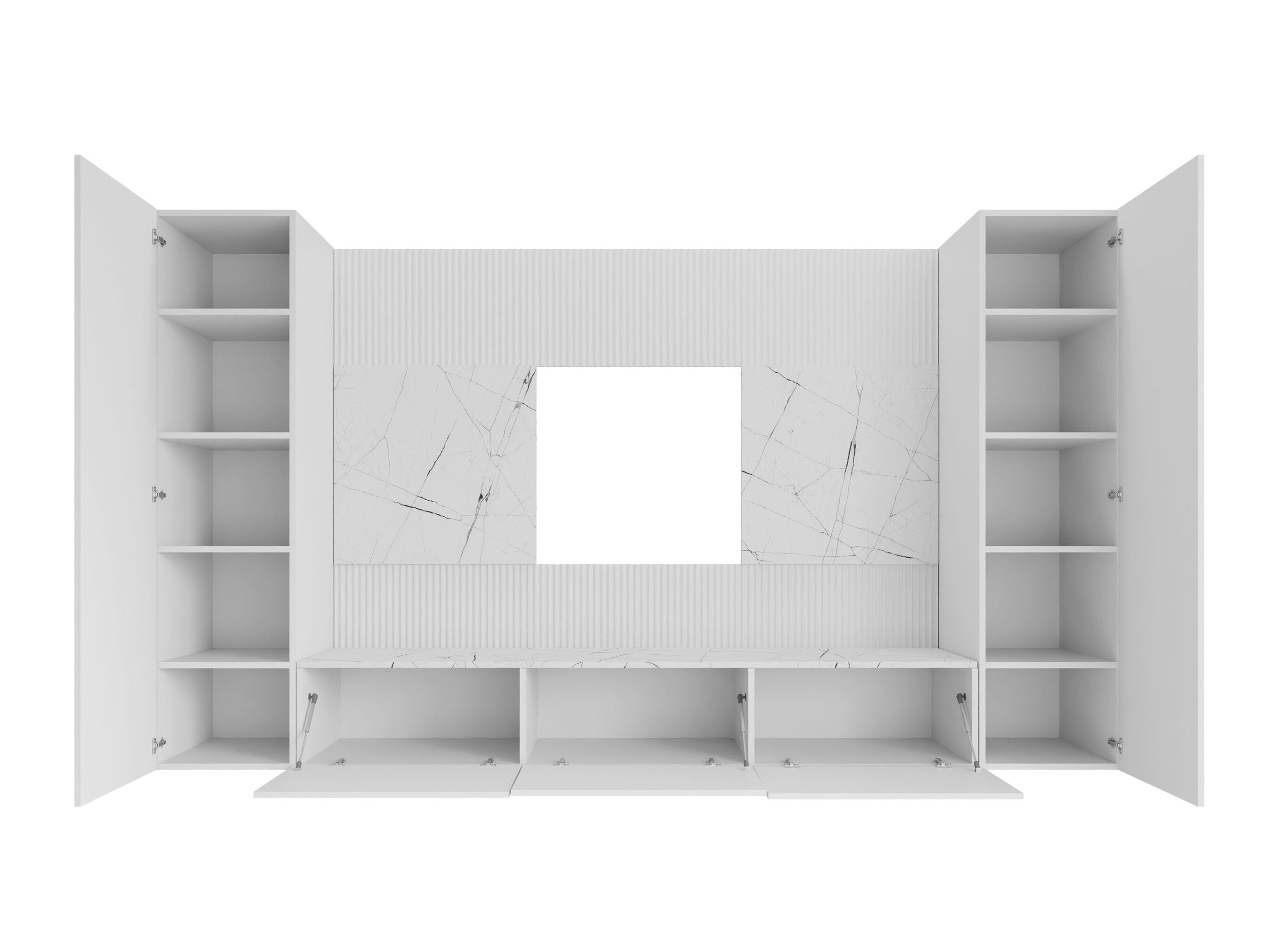 Woonkamerset Comfivo Salix V (Zwart + Zwart marmer)