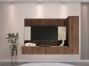 Woonkamerset Comfivo Salix VI (Notenhout + Licht Travertine)
