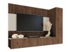 Woonkamerset Comfivo Salix VI (Notenhout + Licht Travertine)
