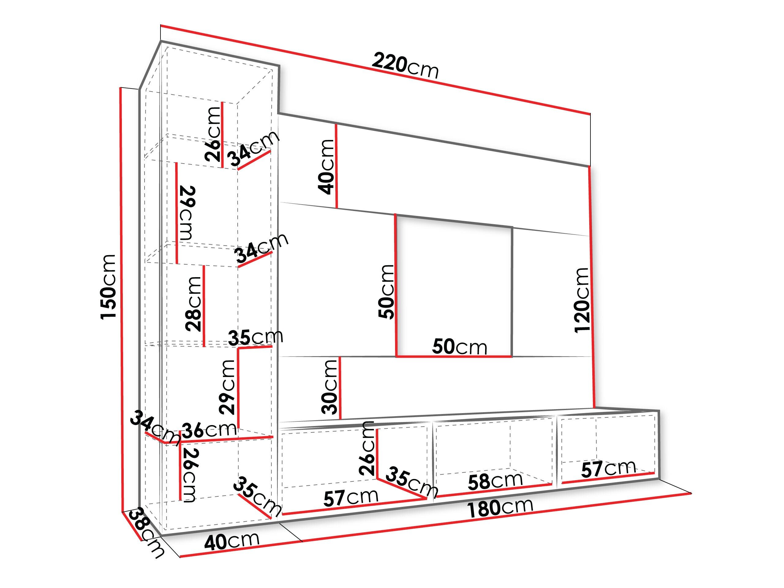 Woonkamerset Comfivo Salix VI (Wit + Wit marmer)