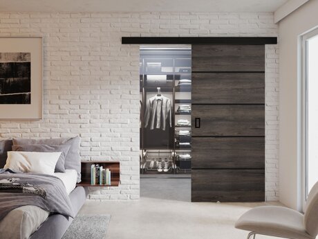 Skydedør Dover 172 (Mørk aske)