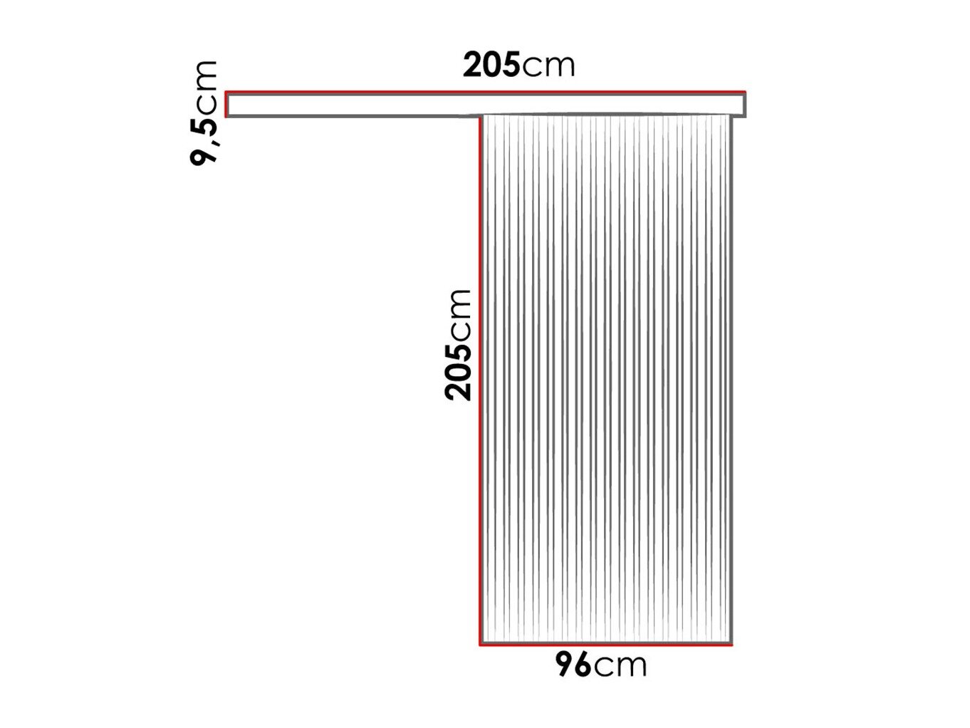 Skydedør Dover 203 (Hvid + Sort)