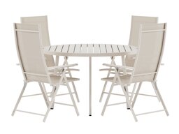 Tafel en stoelen set Dallas 5257 (Beige)