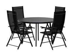 Tafel en stoelen set Dallas 5257 (Zwart)