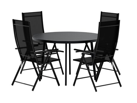 Tafel en stoelen set Dallas 5257 (Zwart)