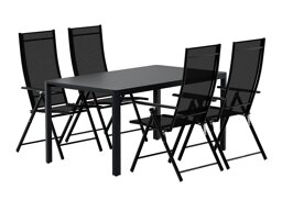 Tafel en stoelen set Dallas 5255 (Zwart)