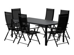 Tafel en stoelen set Dallas 5256 (Zwart)