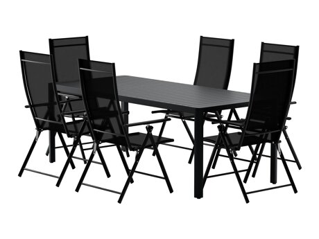 Tafel en stoelen set Dallas 5256 (Zwart)