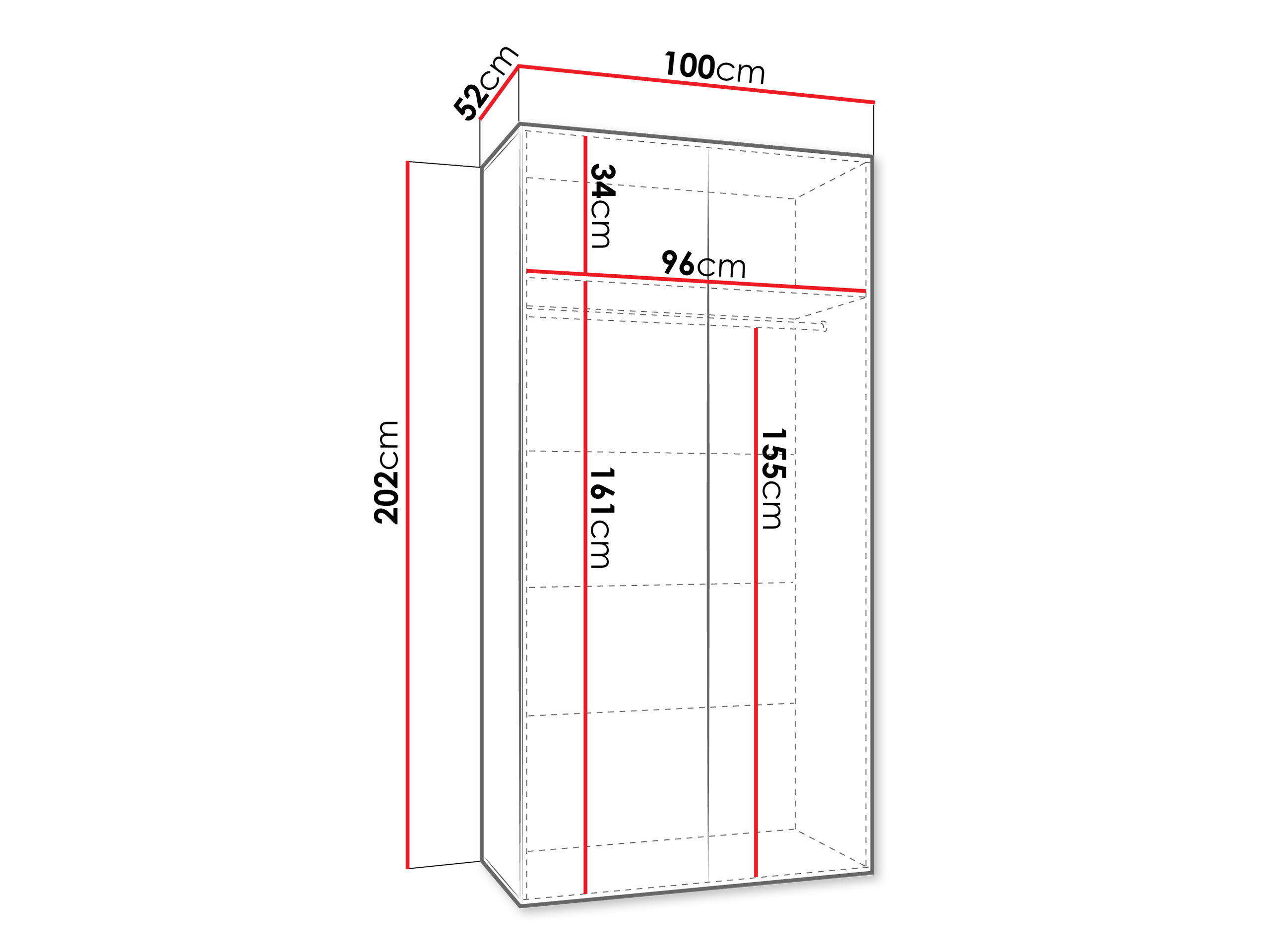 Garderobeskab Hartford 594 (Hvid)