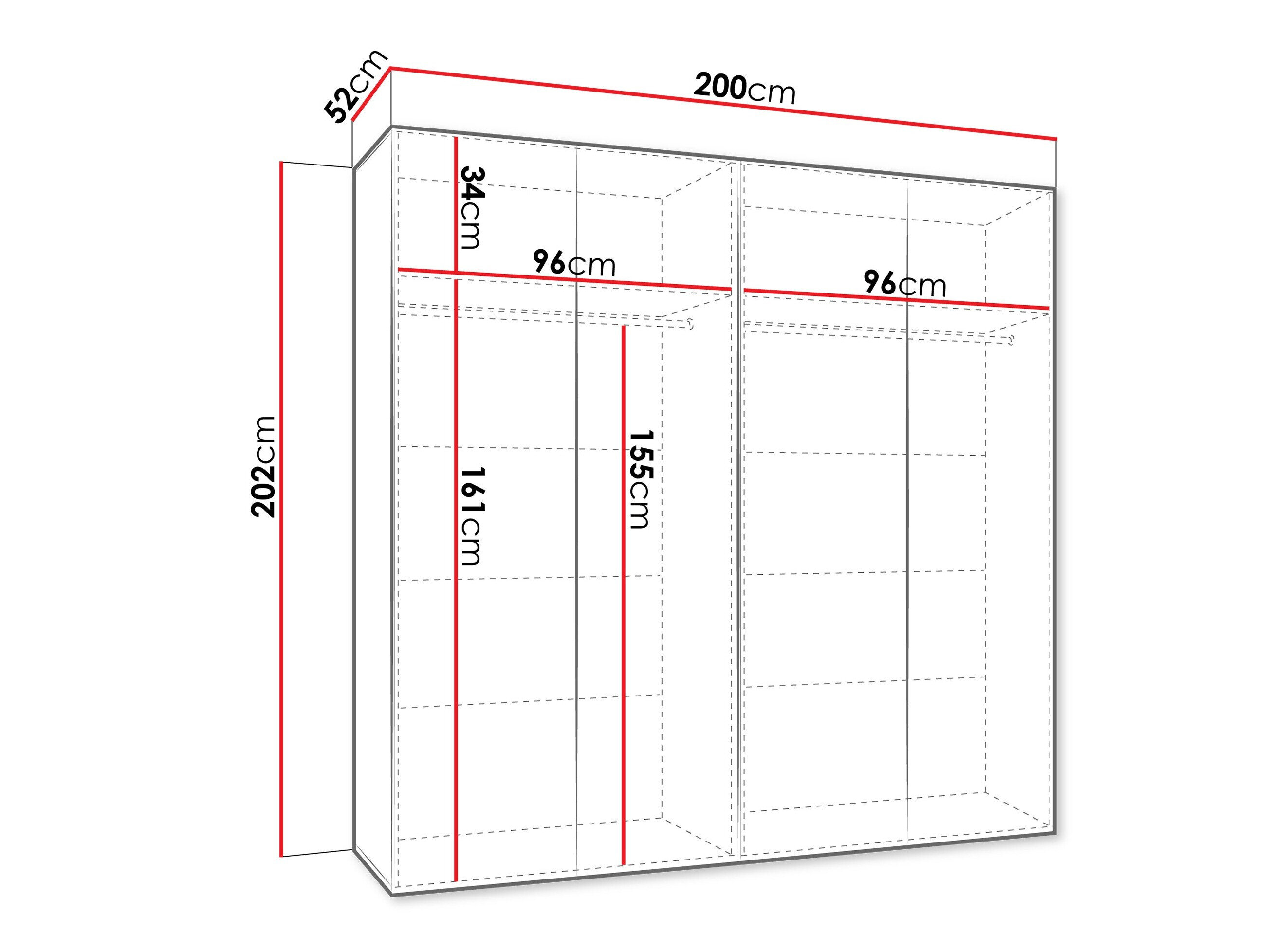 Garderobeskab Hartford 595 (Sort)