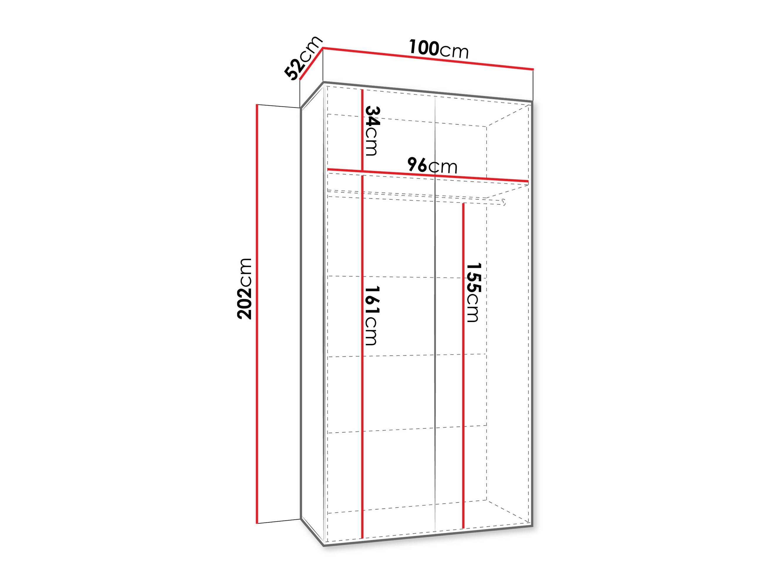 Garderobeskab Hartford 597 (Sort)