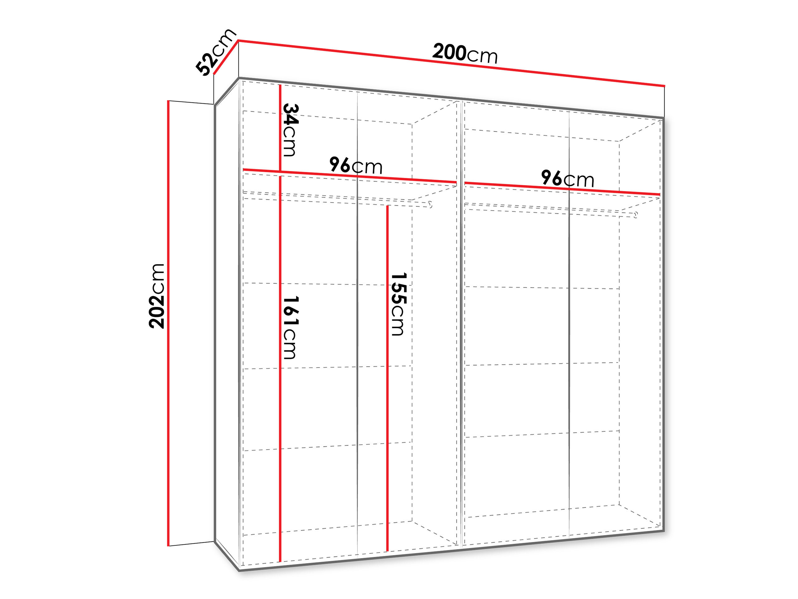 Garderobeskab Hartford 598 (Sort)