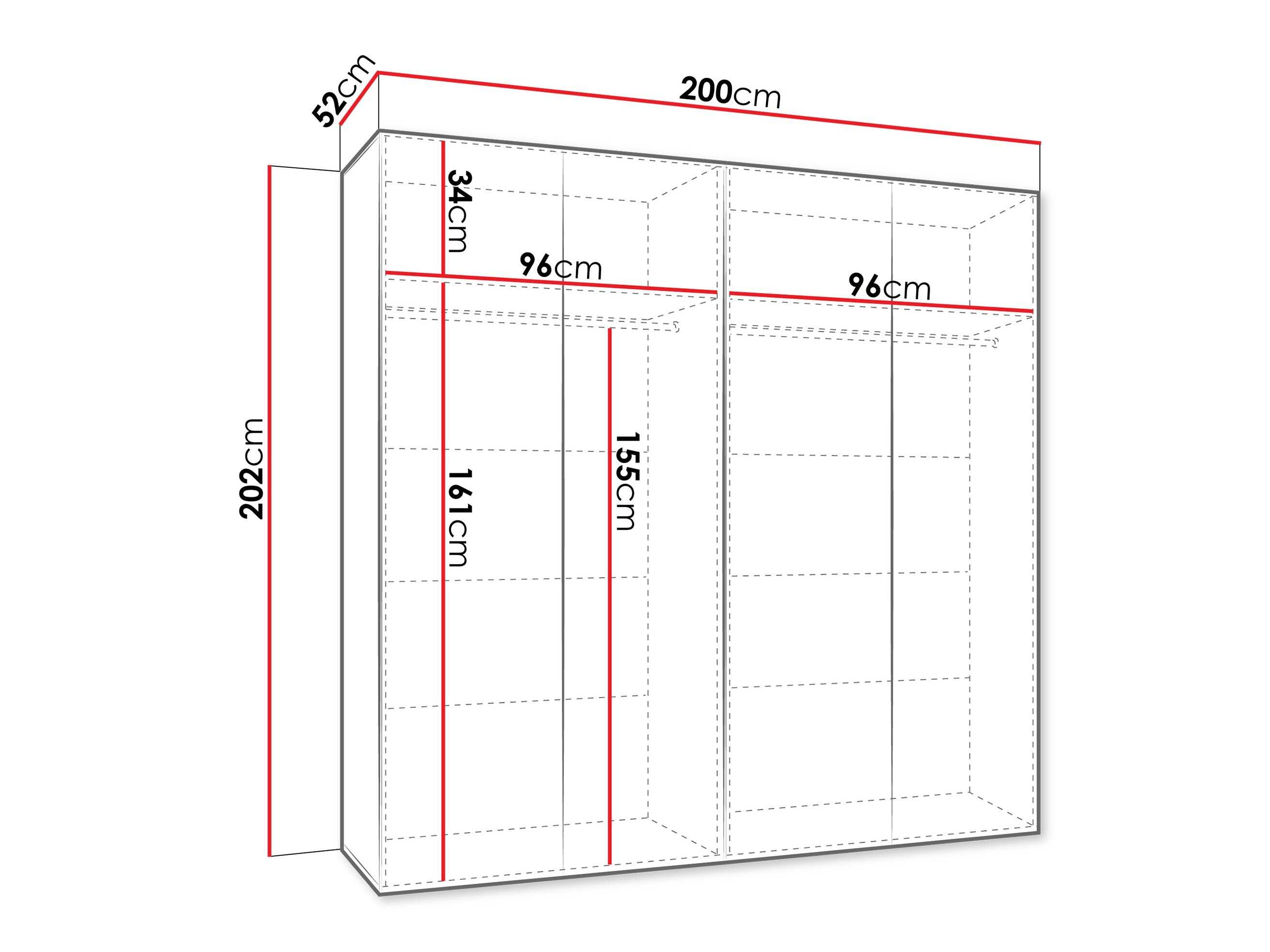 Garderobeskab Hartford 601 (Sort)