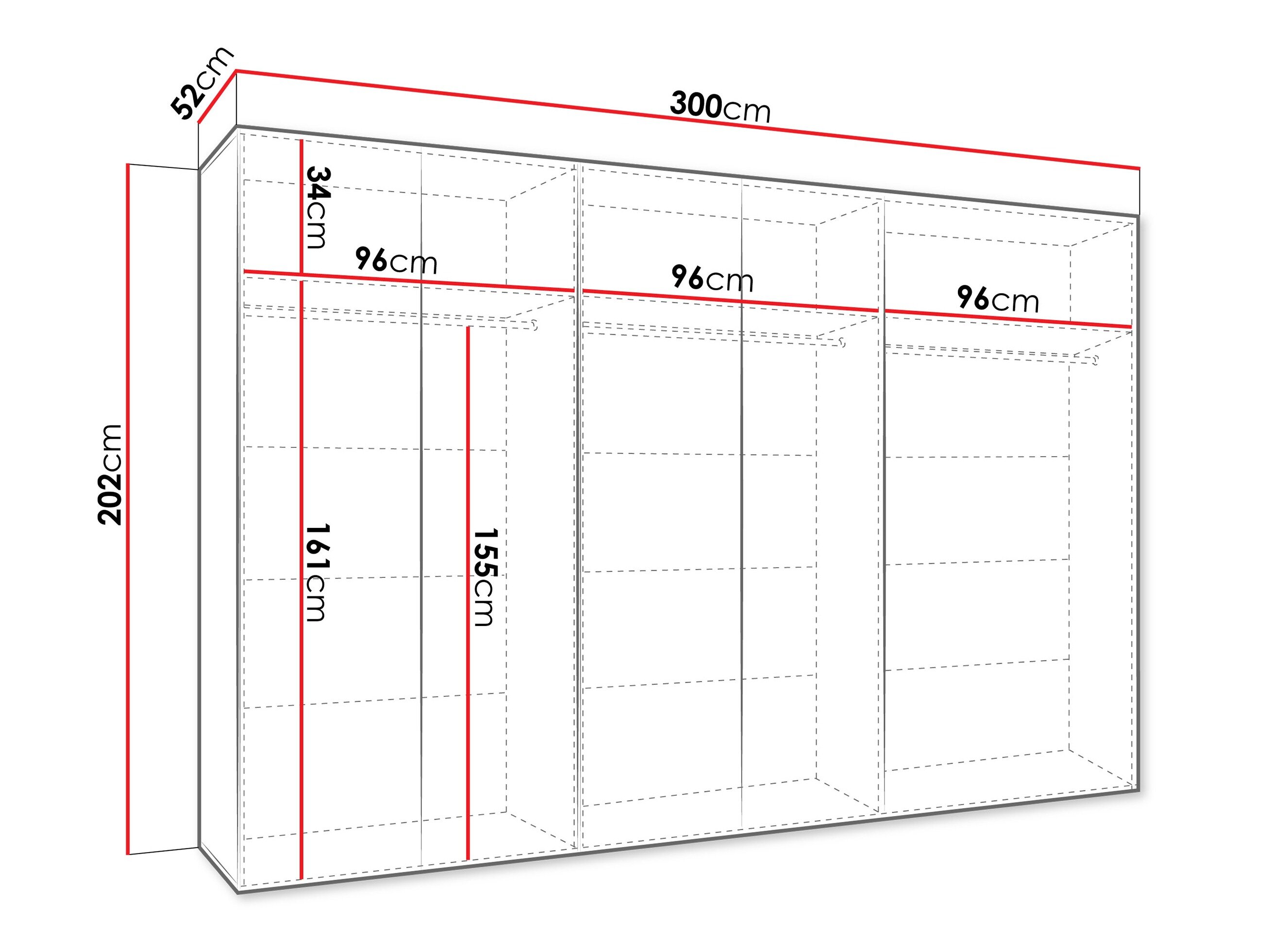 Garderobeskab Hartford 602 (Sort)