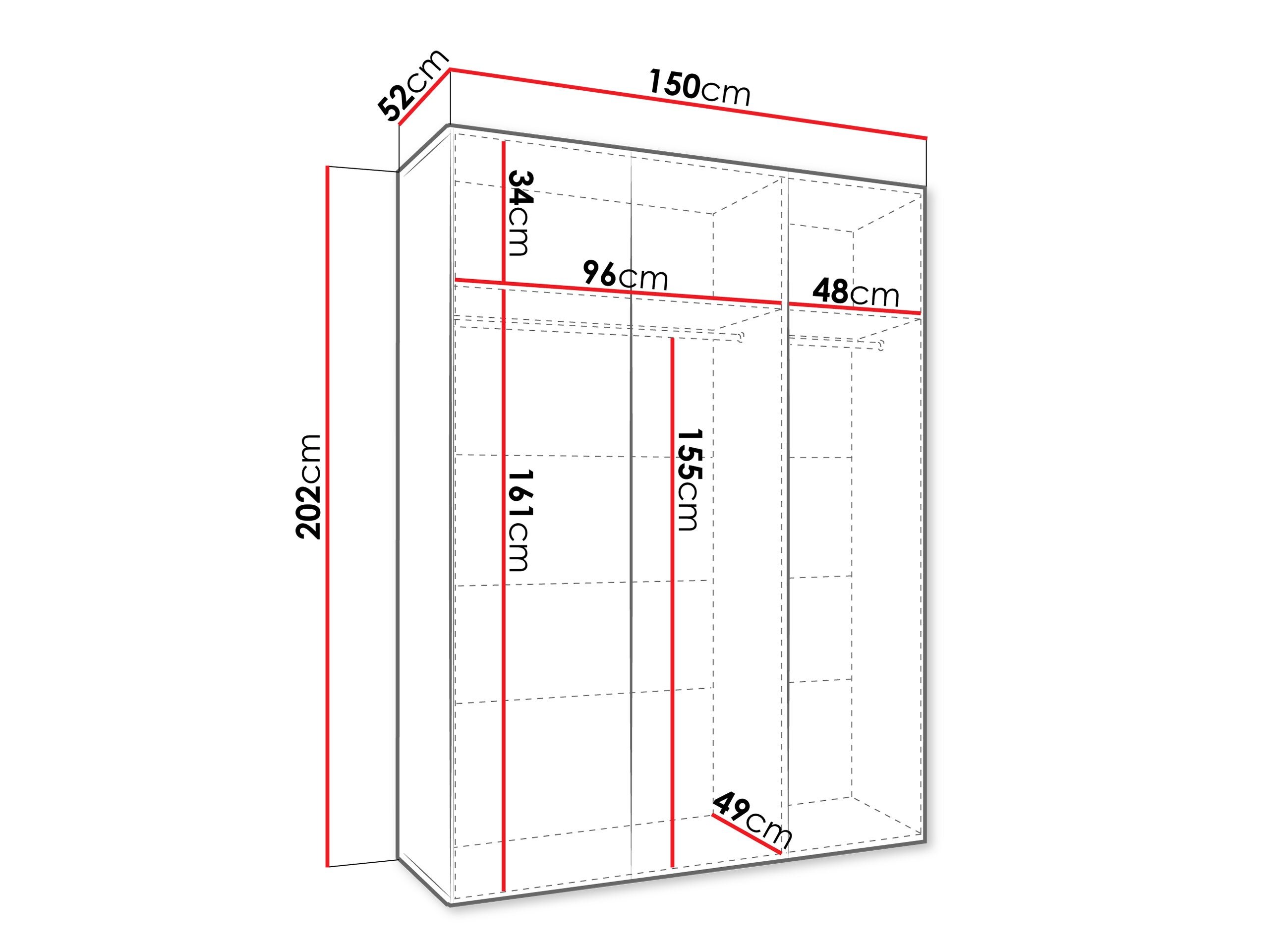 Garderobeskab Hartford 604 (Sort)