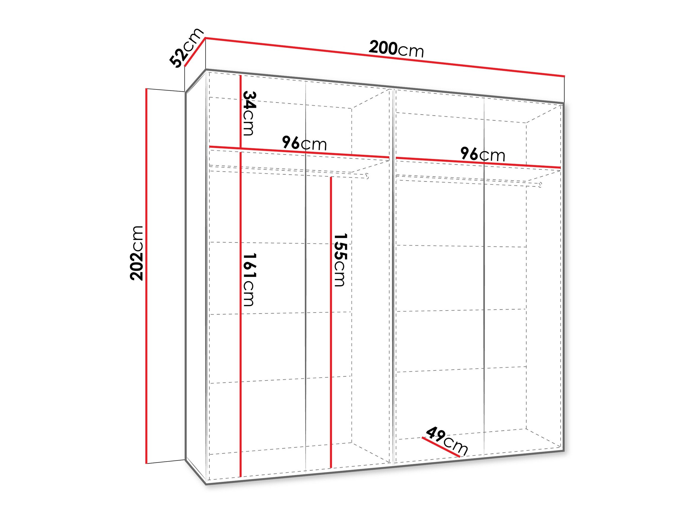 Garderobeskab Hartford 610 (Sort)