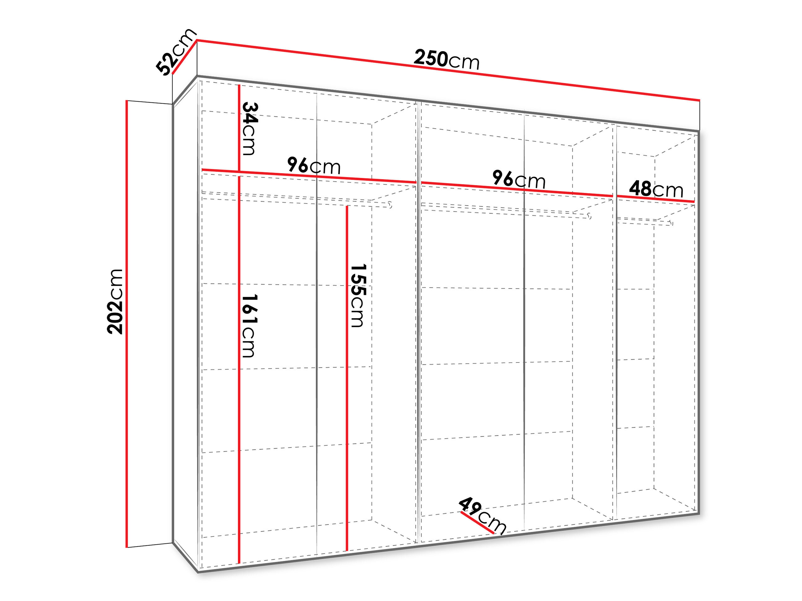 Garderobeskab Hartford 611 (Hvid)