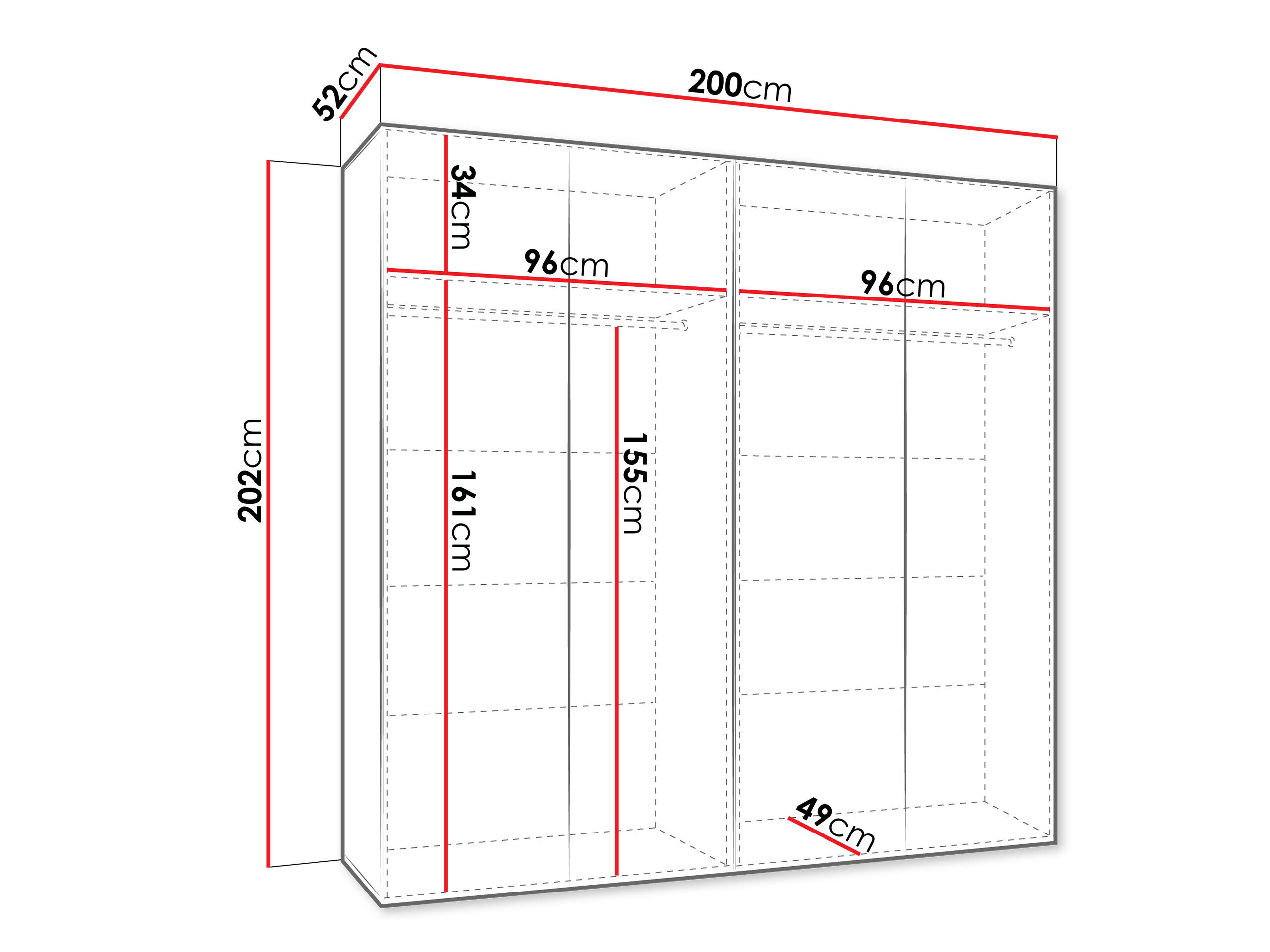 Garderobeskab Hartford 615 (Hvid)