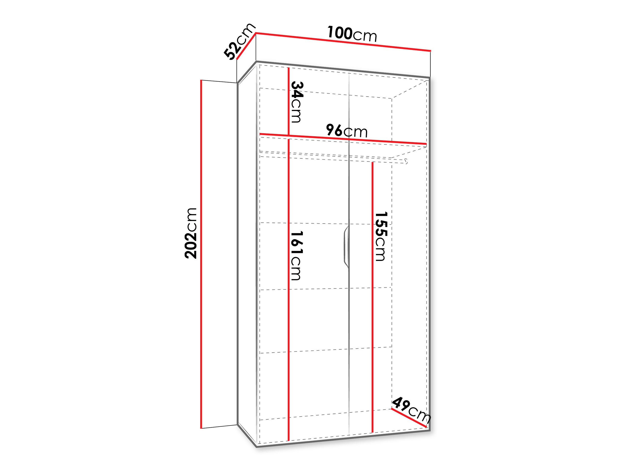 Garderobeskab Hartford 623 (Sort)