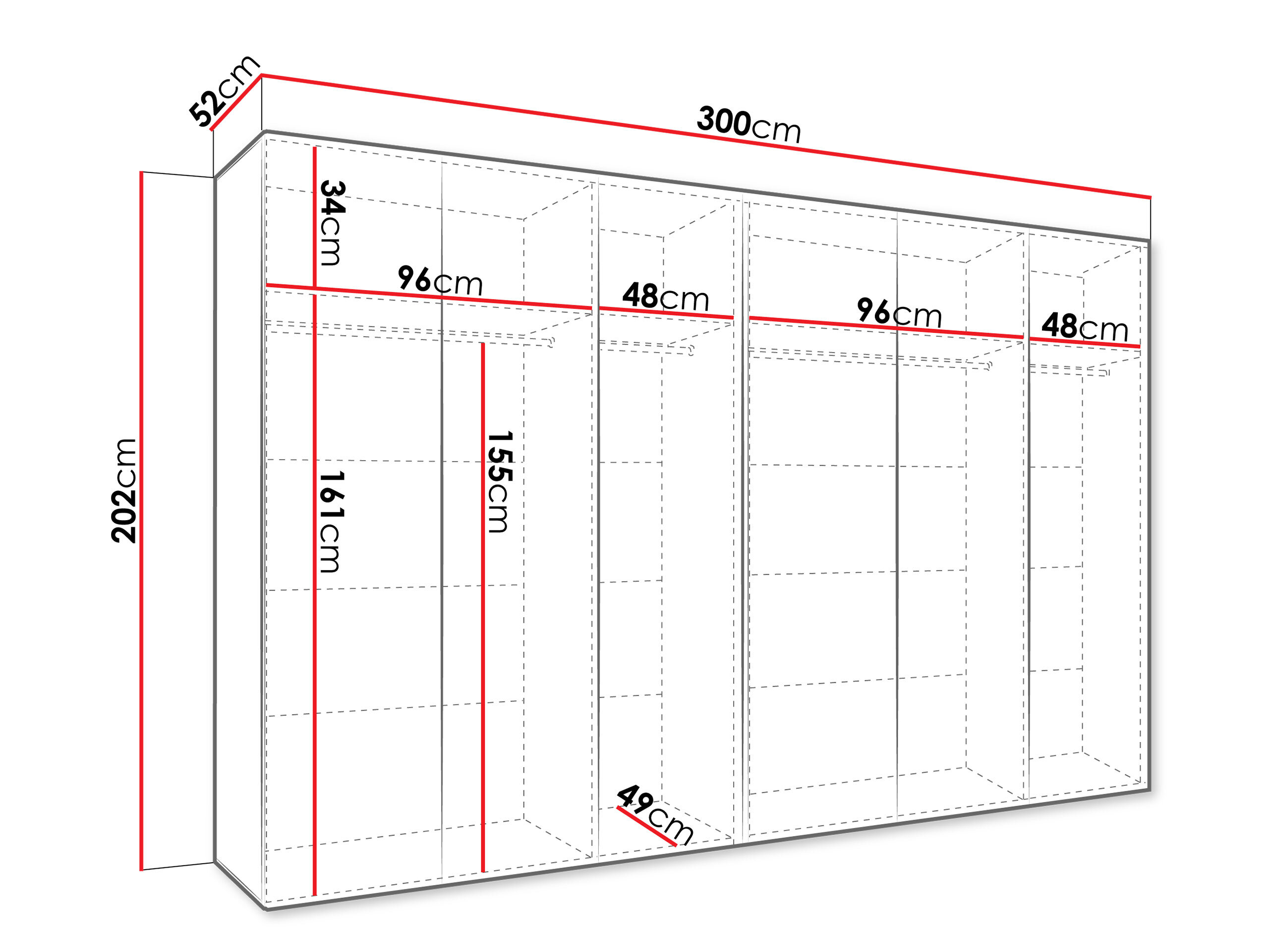 Garderobeskab Hartford 632 (Hvid)