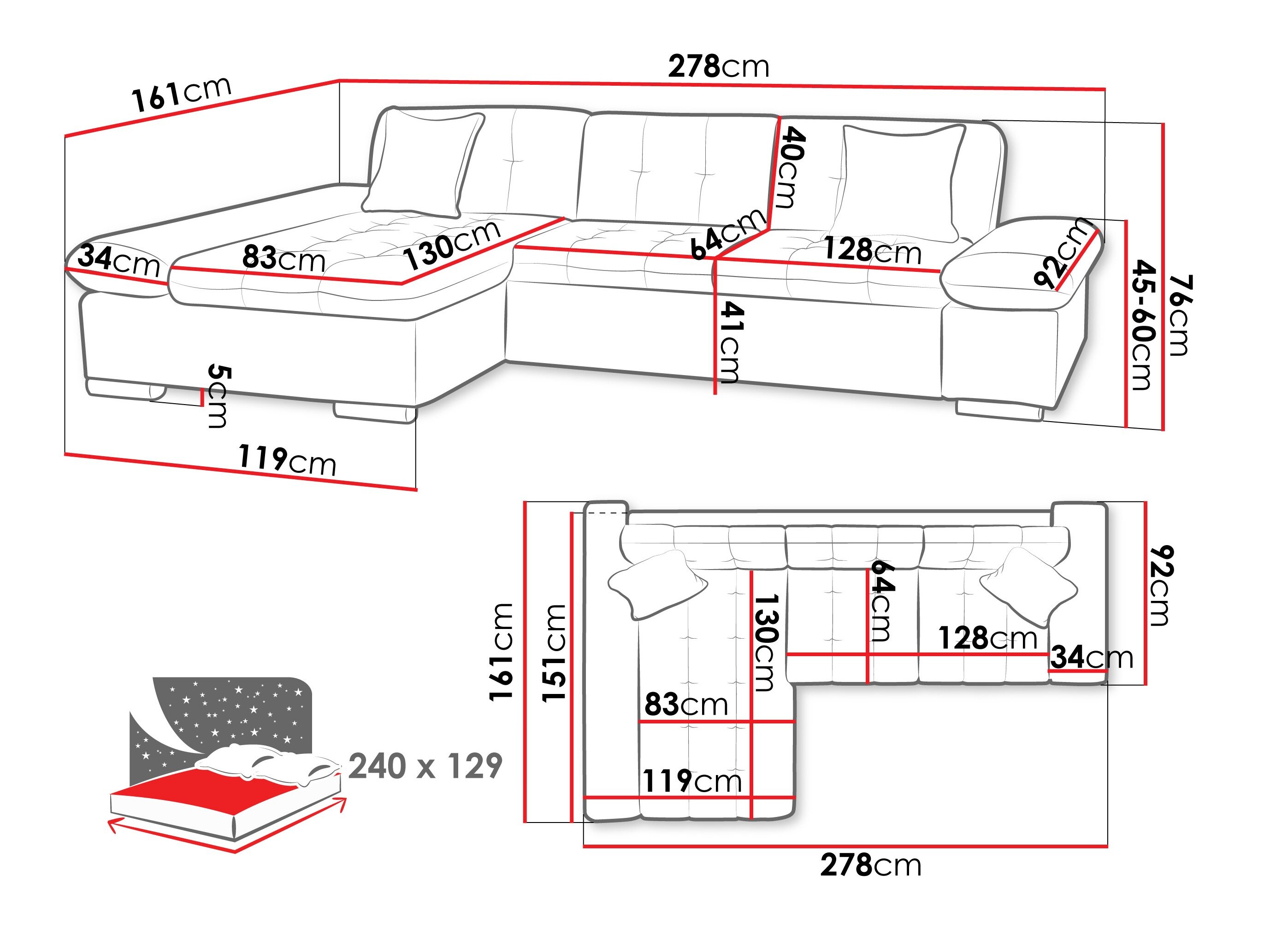 Hjørnesofa Comfivo Sanitas I (Lumo 40)