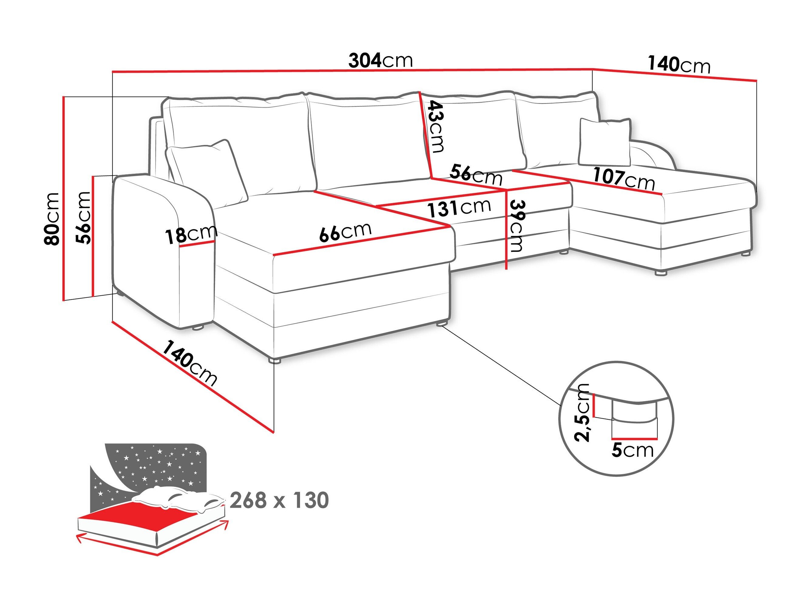 Hjørnesofa Comfivo Melissa III (Lumo 65)