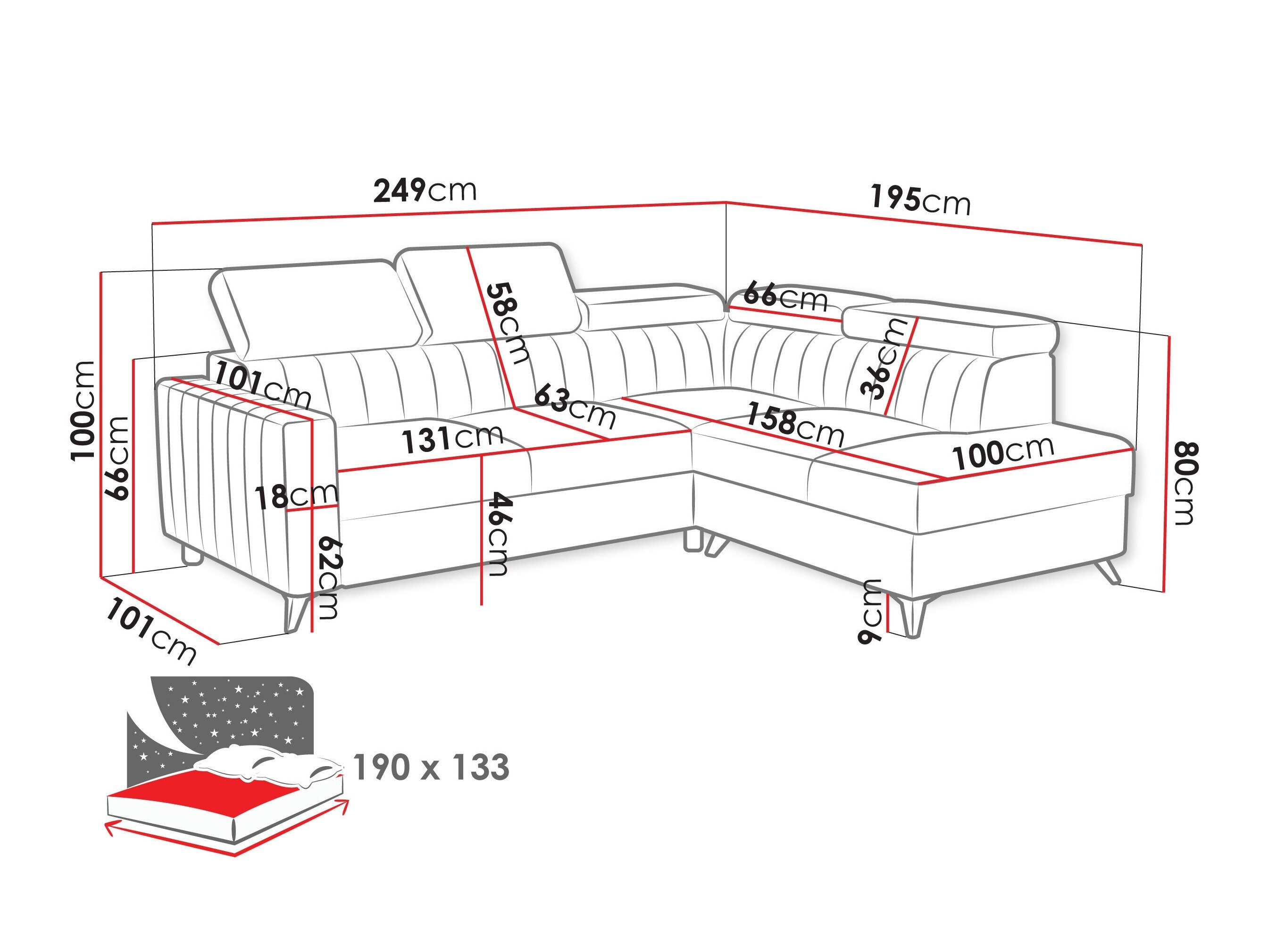 Hjørnesofa Columbus 202 (Flow 10)