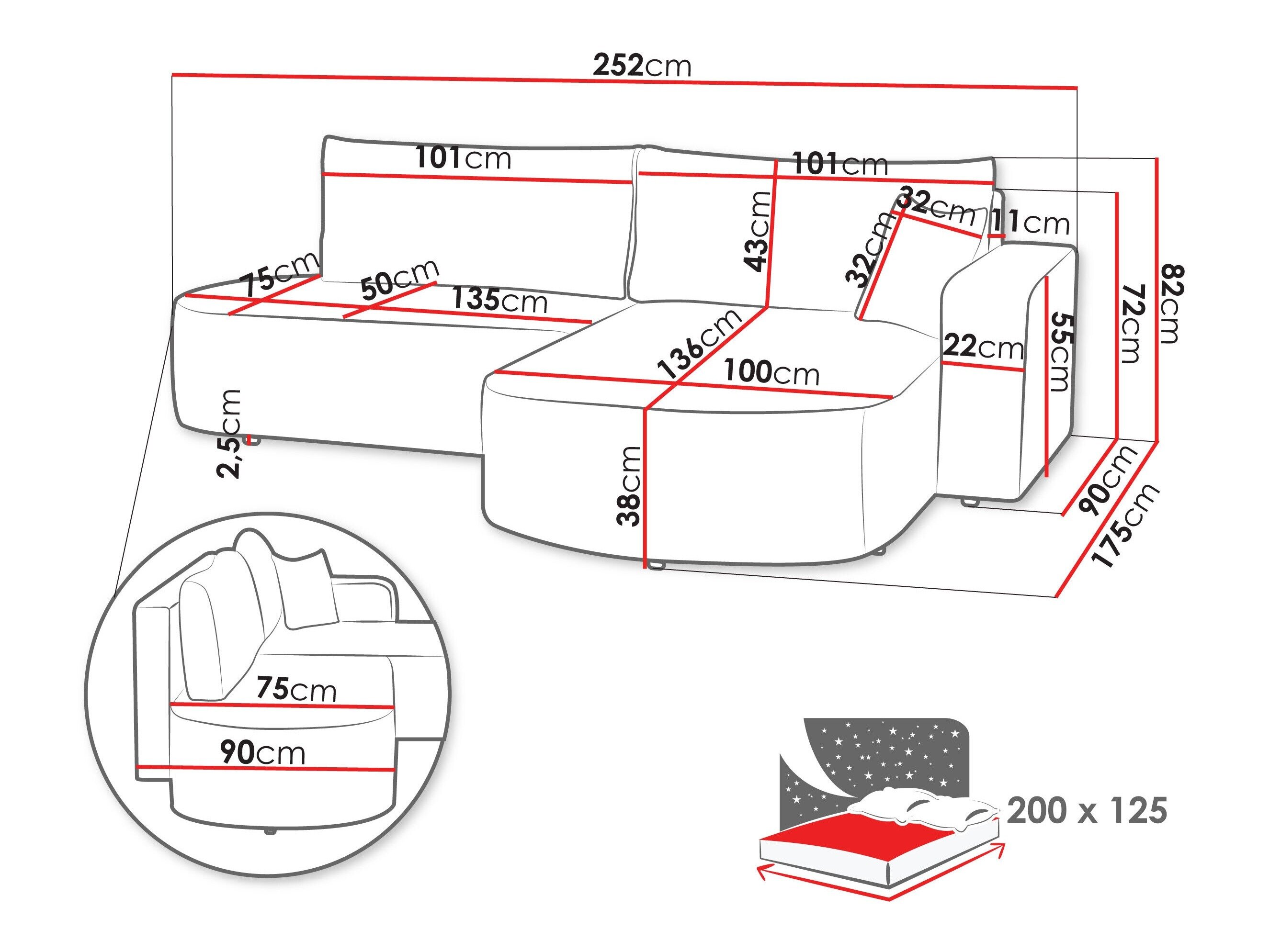Hjørnesofa Shelton 112 (Lumo 65)