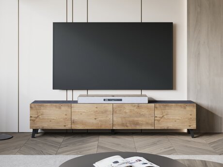 TV-meubel Levtive 101 (Matera grijs + Kastanje)