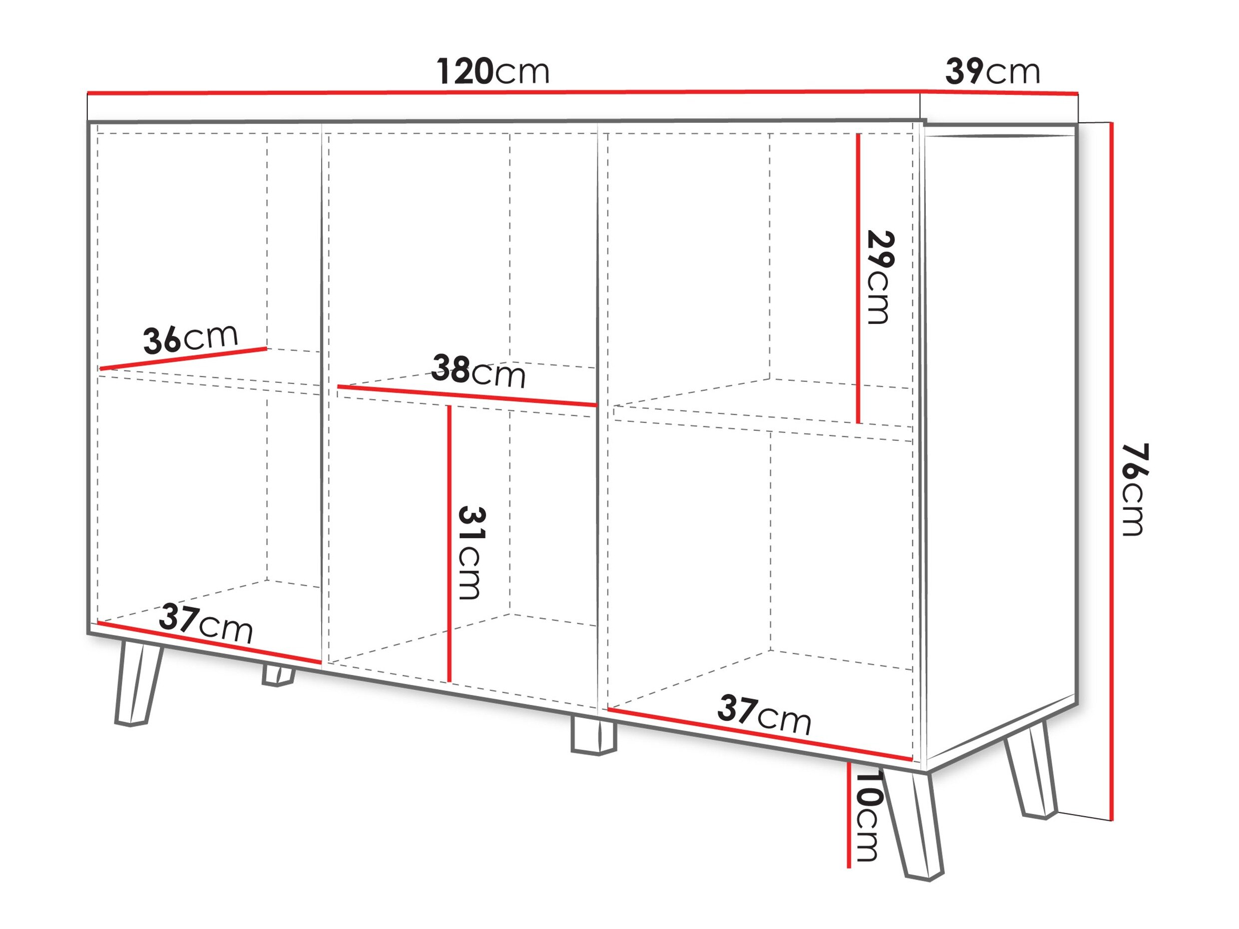 Dressoir Levtive 102 (Matera grijs + Kastanje)