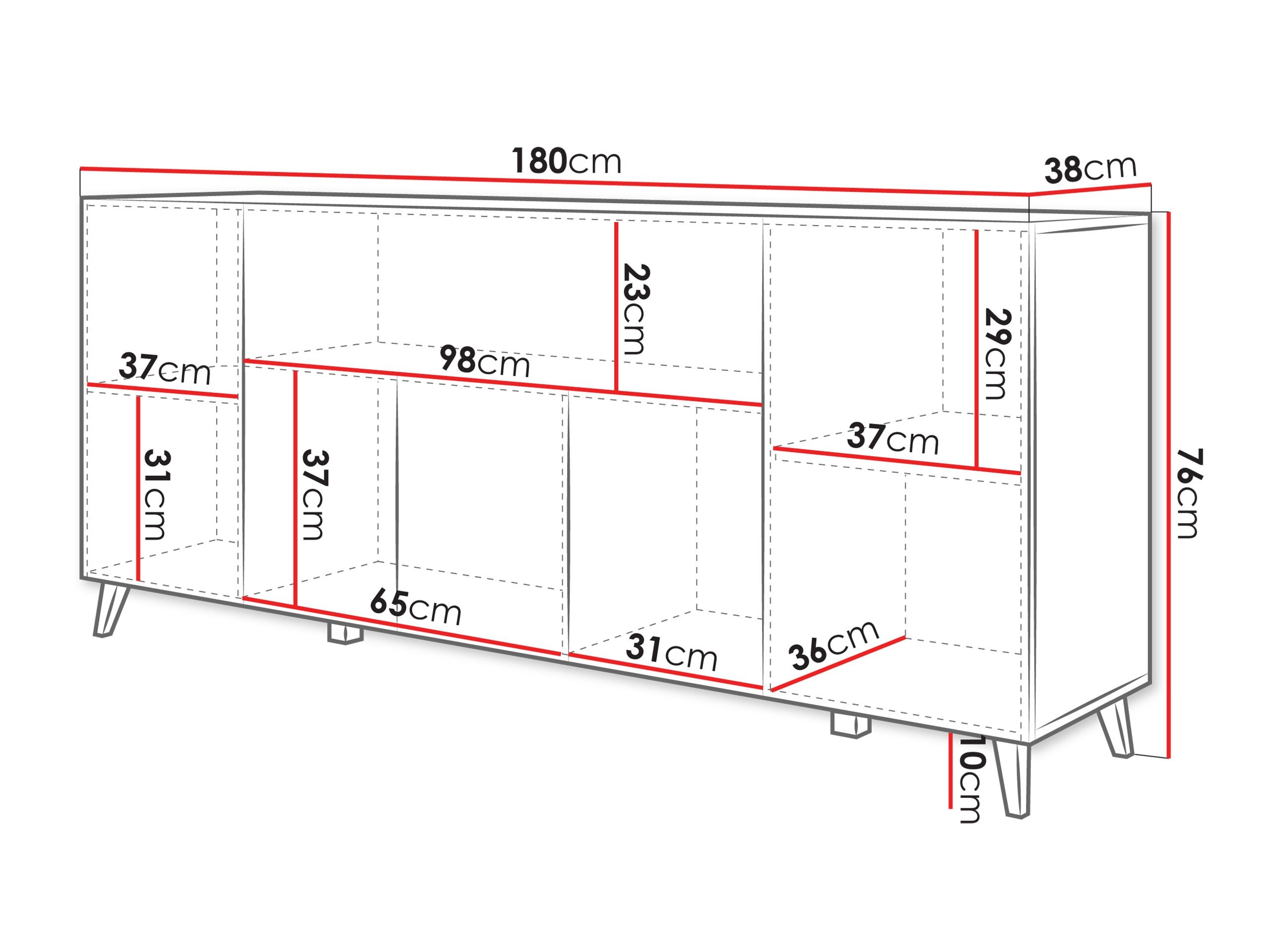 Dressoir Levtive 103 (Matera grijs + Kastanje)