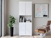 Boekenkast Mirfivo 106 (Wit + Glanzend wit)