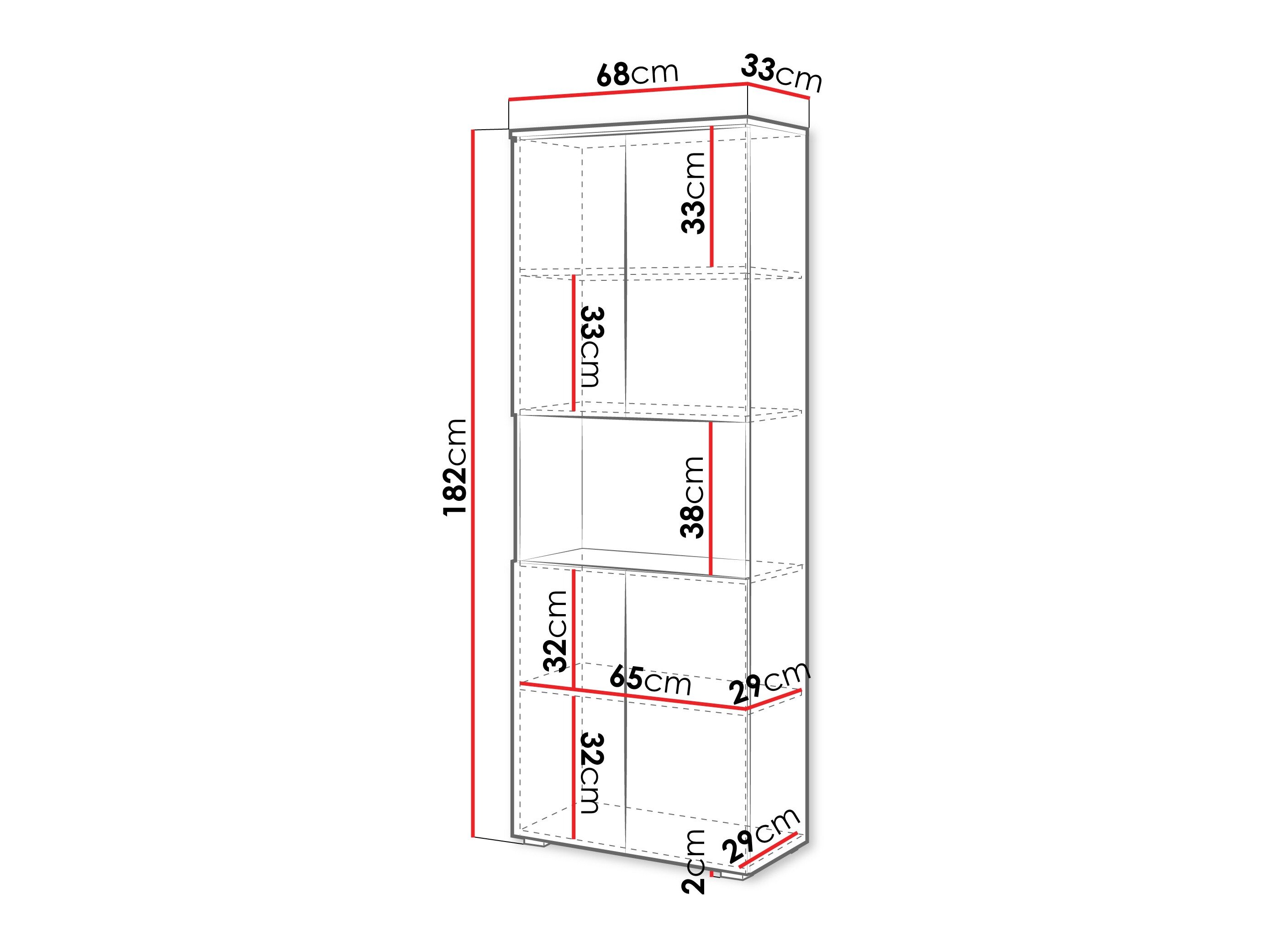 Boekenkast Mirfivo 106 (Wit + Glanzend wit)