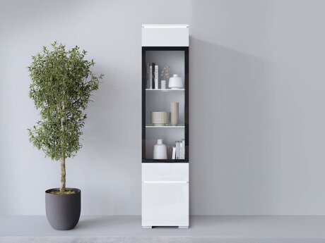 Boekenkast Mirfivo 109 (Wit + Glanzend wit)