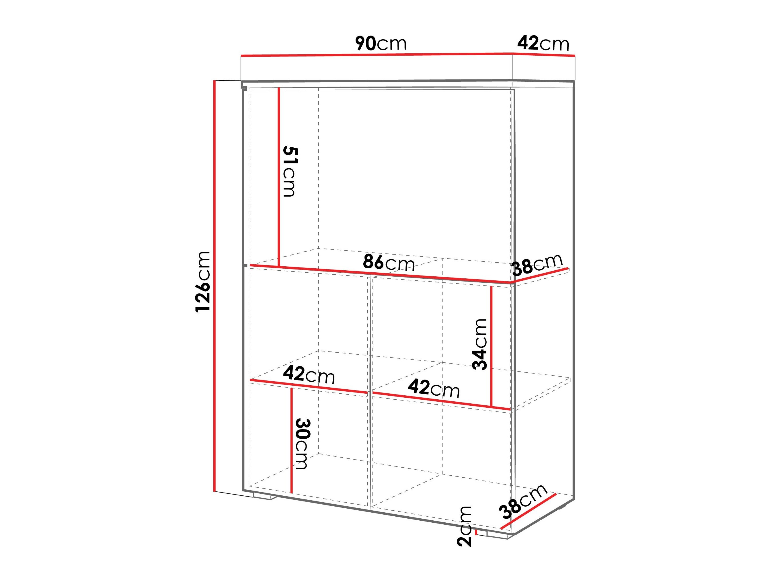 Dressoir Mirfivo 107 (Wit + Glanzend wit)